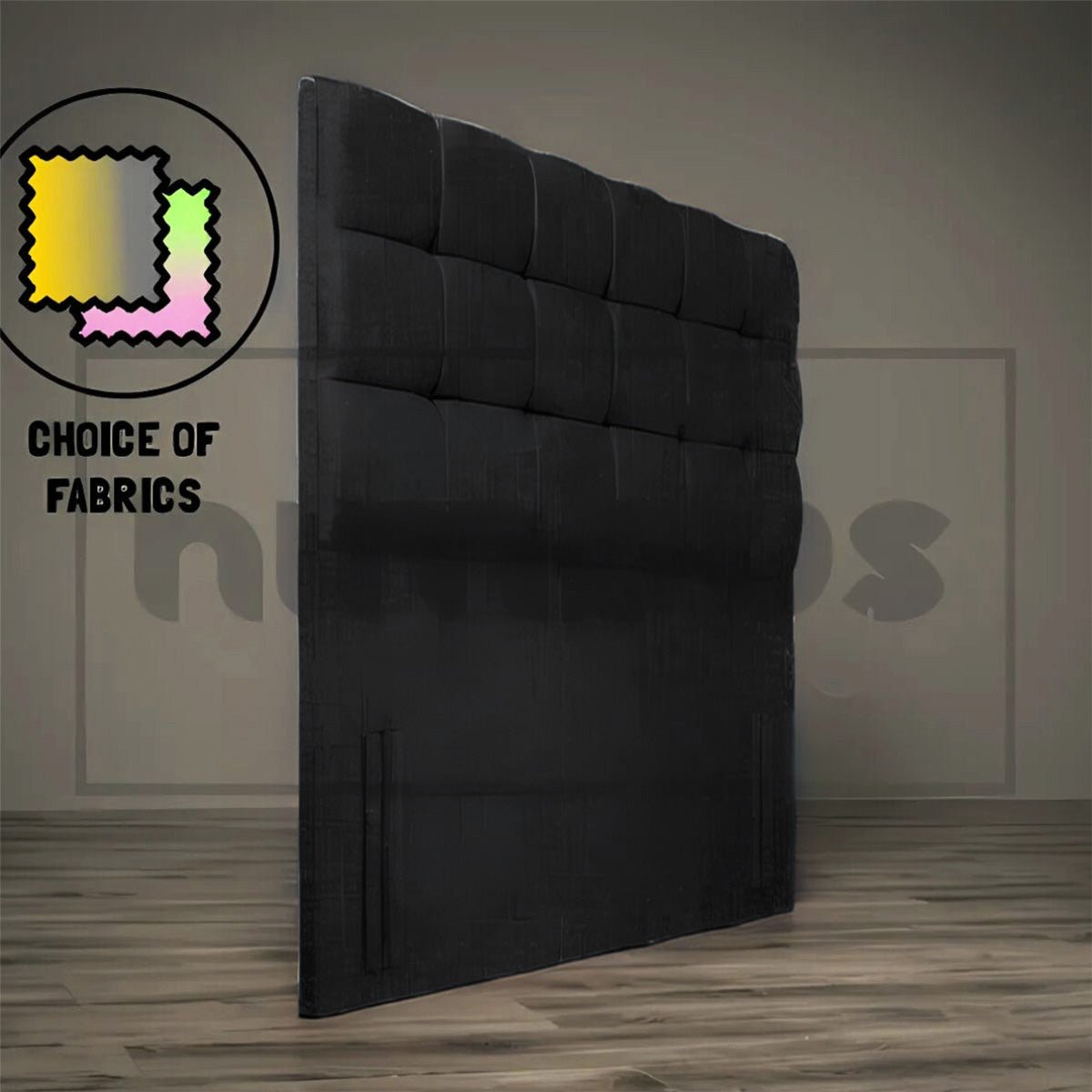 Modern Floor Standing Cube Headboard - Upholstered Bed Frame with Storage & LED Lights - Perfect for Small Bedrooms, Apartments & Dorm Rooms
