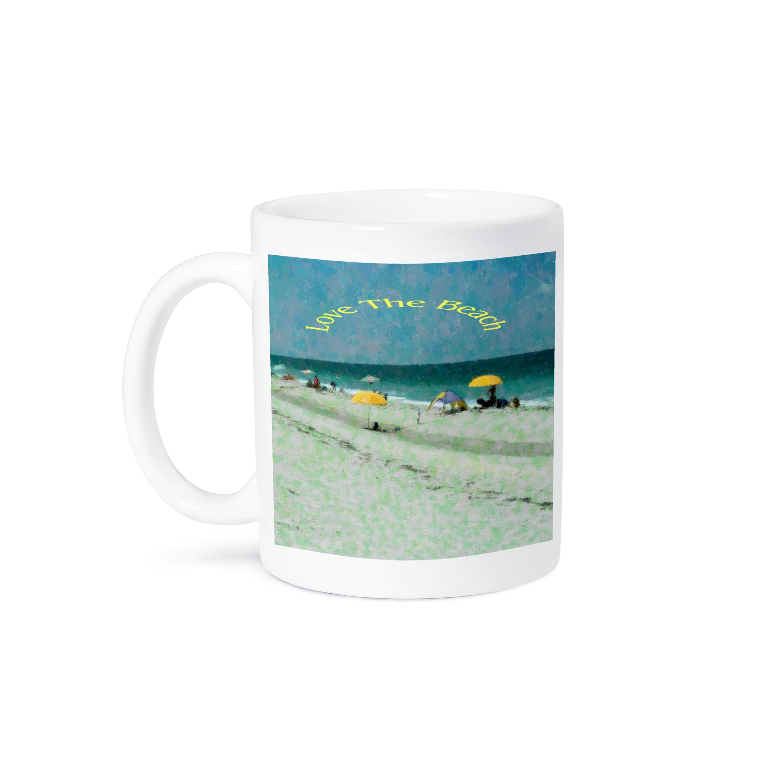 3D Rose Beach Umbrella Design Ceramic Coffee Mug - 11 oz Insulated Cup for Hot & Cold Drinks - Perfect for Beach Vacations, Poolside Relaxation, and Outdoor Picnics