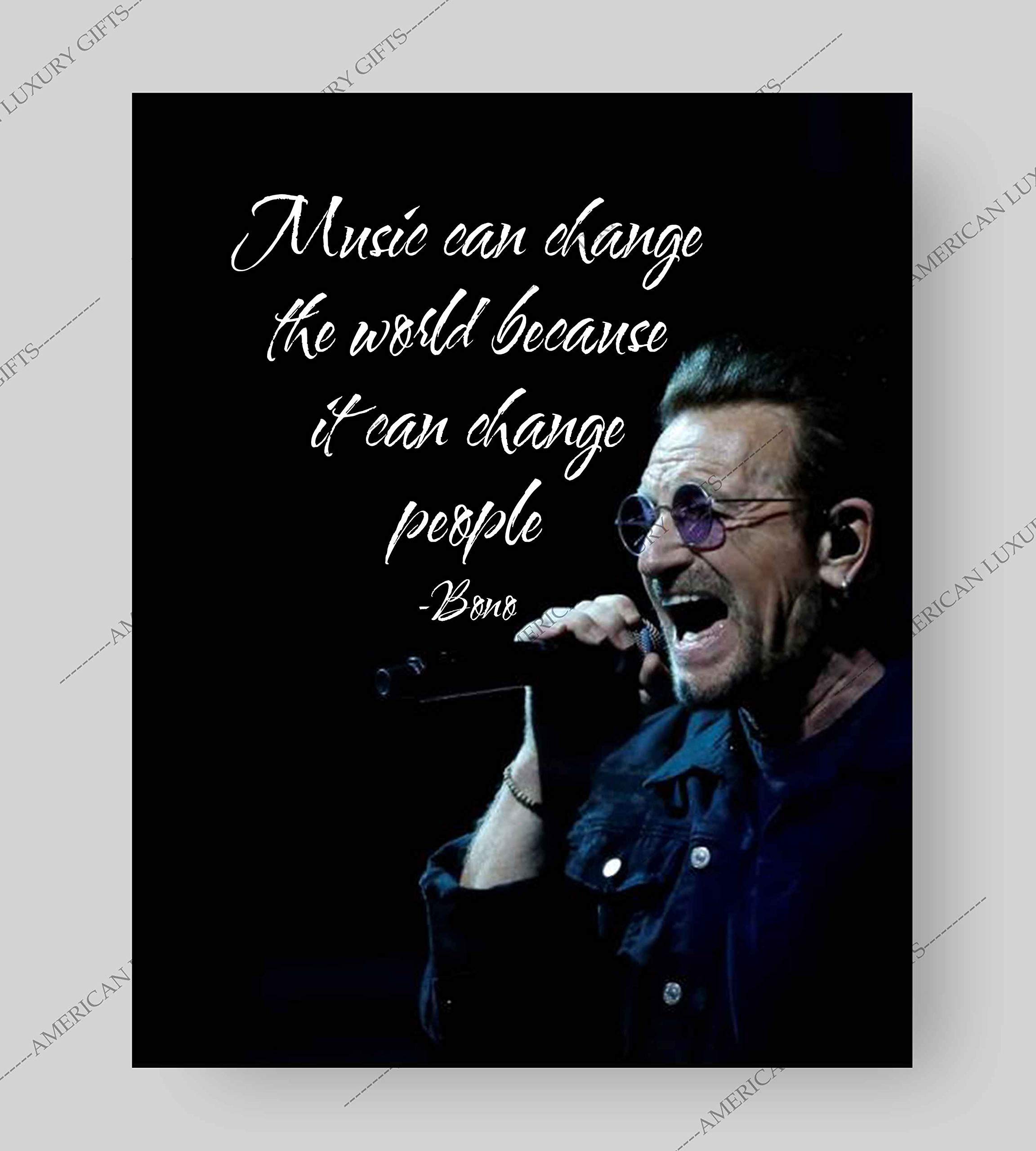 Inspirational Rock Music Wall Art - Motivational Silhouette Portrait for Living Room, Home, Office & Man Cave Decor - Unframed 8x10 - Perfect for Music Lovers & Rock Fans
