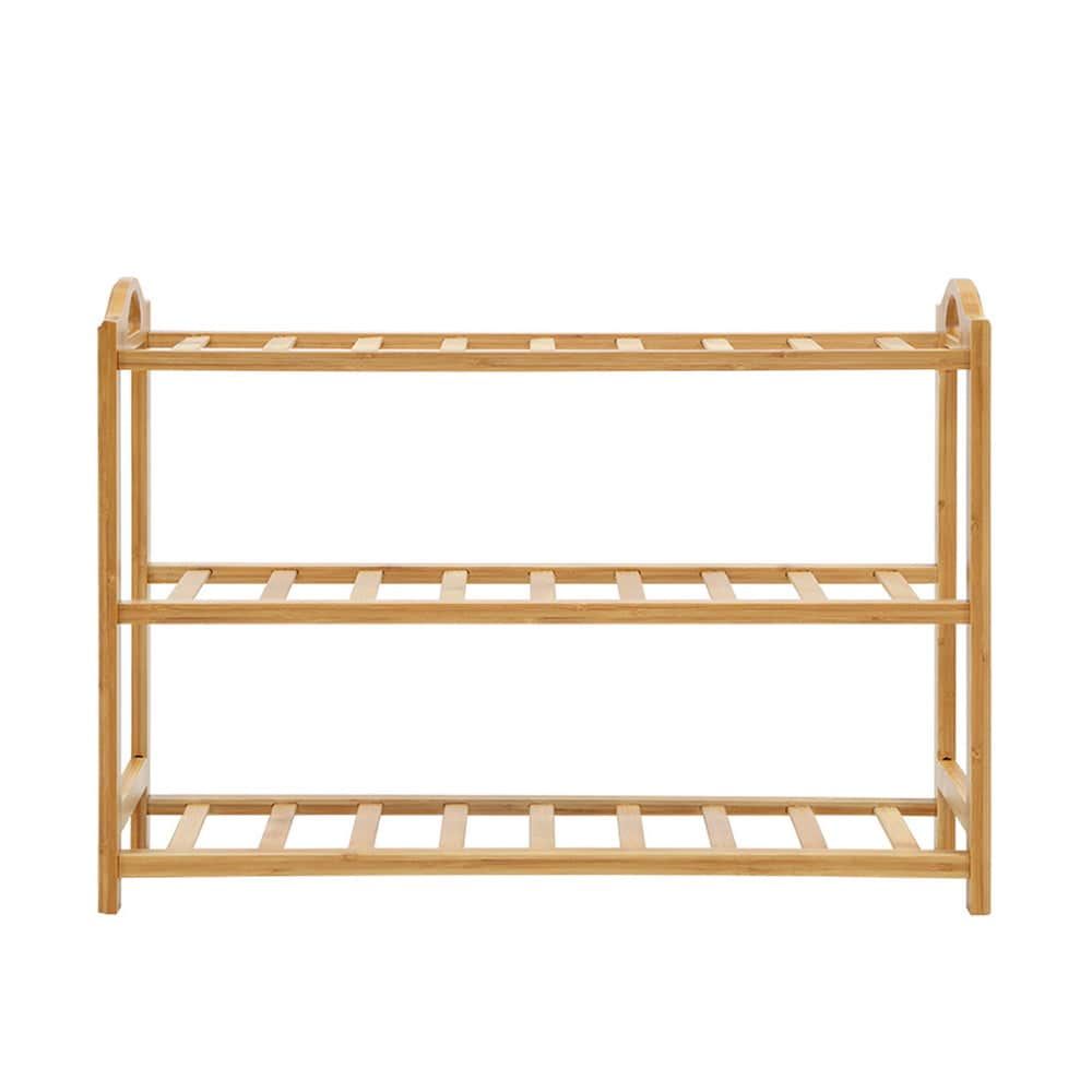 Artiss 3-Tier Bamboo Shoe Rack Organizer - Sturdy Wooden Shelf for Entryway, Closet & Bedroom Storage - Space Saving Shoe Organizer for Home & Office