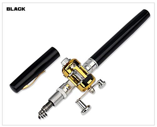 Portable Telescopic Mini Fishing Rod - Compact Pen Shape Foldable Fishing Pole with Reel Wheel for Outdoor, River & Lake Fishing | Perfect for Travel, Camping & Backpacking
