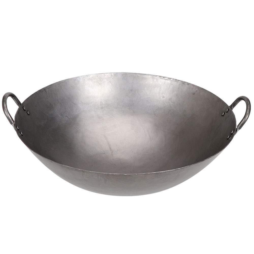 Premium 43CM Cast Iron Skillet - Black Non-Stick Stir Fry Pan, Chef's Saute Pan with Lid for Home Cooking & Professional Kitchens | Perfect for Searing, Frying, Baking & Serving Dishes