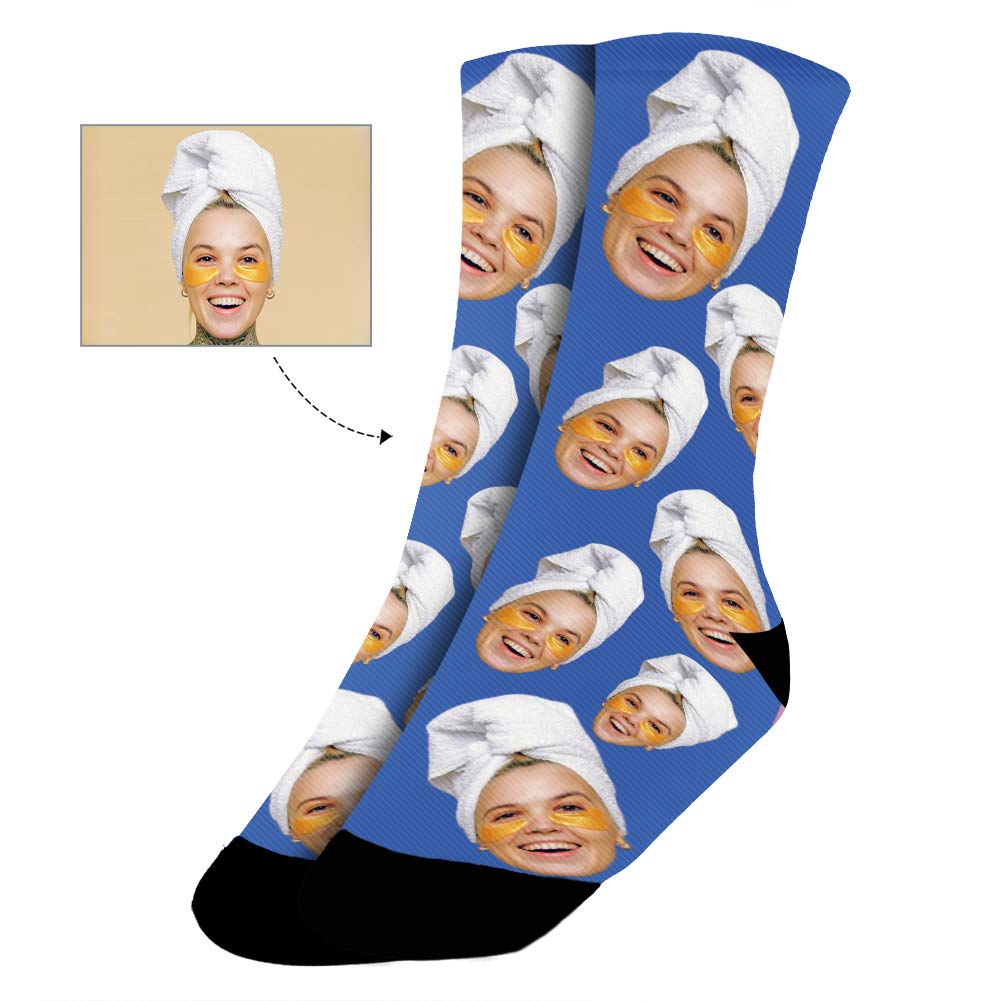 Custom Personalized Pet Face Socks with Photo - Cat & Dog Lover Crew Socks for Men & Women - Perfect Gift for Pet Owners, Gym & Casual Wear