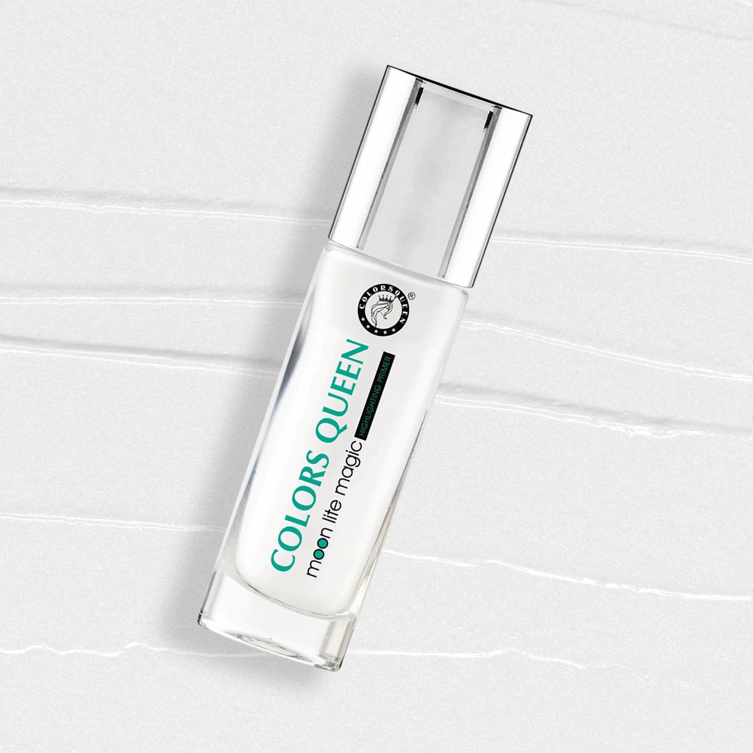 Colors Queen Moon Lite Magic Highlighting Face Primer | Non-Greasy, Long-Lasting & Lightweight Makeup Base | Hydrating Poreless Primer with Dewy Finish – 32ml (01-Diamond) | Perfect for Daily Wear, Special Occasions & Photo Shoots