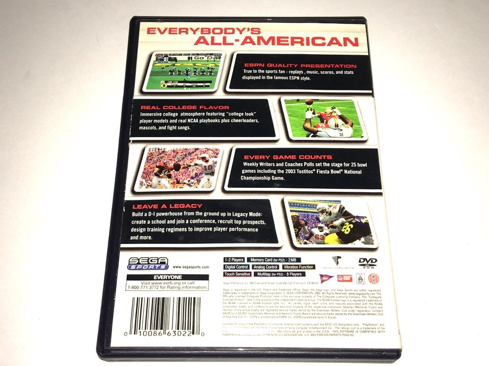 NCAA Football 2K3 for PlayStation 2 - Classic College Football Video Game | Perfect for Sports Fans & Retro Gaming Enthusiasts | Great for Game Nights & Nostalgic Play