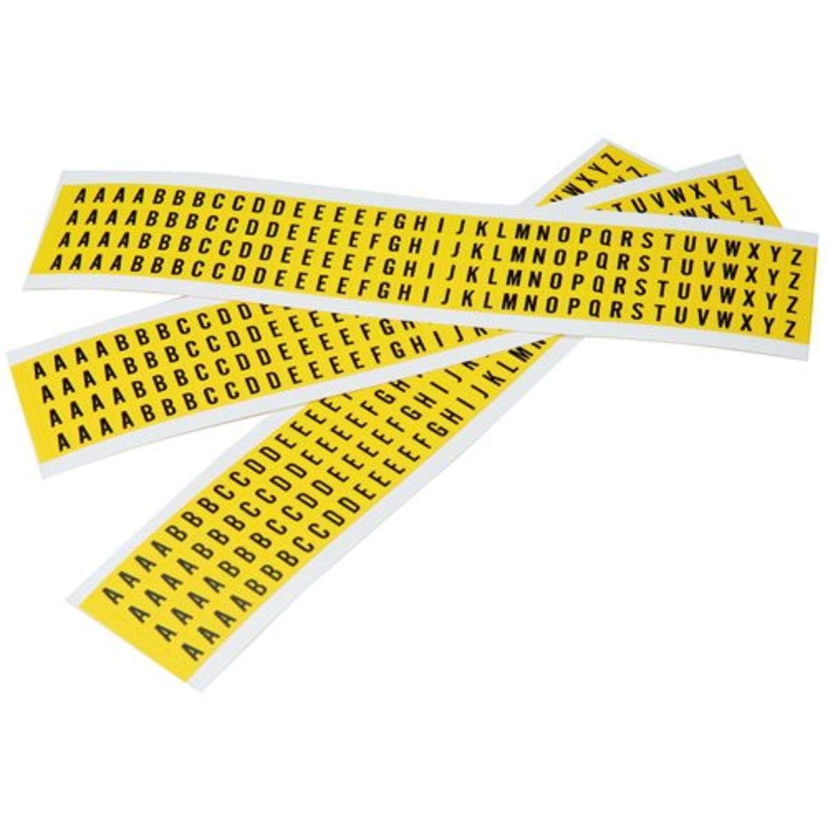 Brady 3470-# KIT Series 34 Vinyl Combination Packs Letter Assortment A-Z, Black on Yellow - Perfect for Office Labeling, Warehouse Organization & Industrial Safety Signage