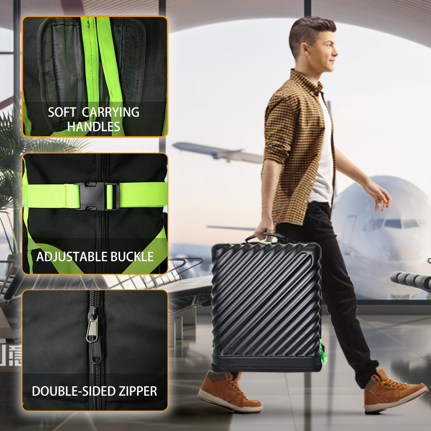 Kube Ultra-Portable Foldable Golf Travel Bag with Wheels - Hard Golf Travel Case for Airlines | Lightweight & Easy to Carry | Perfect for Golf Trips, Air Travel & Storage | Durable Golf Club Protection