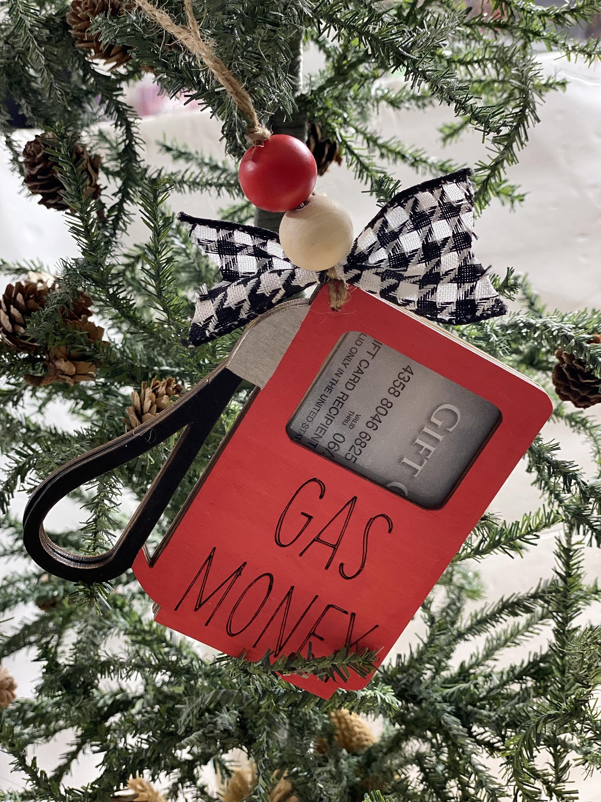 Gas Money Holder - Funny Gift Card & Cash Present for Christmas, Graduation, Birthday - Unique Ornament Gift for Men & Women - Perfect for Stocking Stuffers, White Elephant Gifts & Party Favors