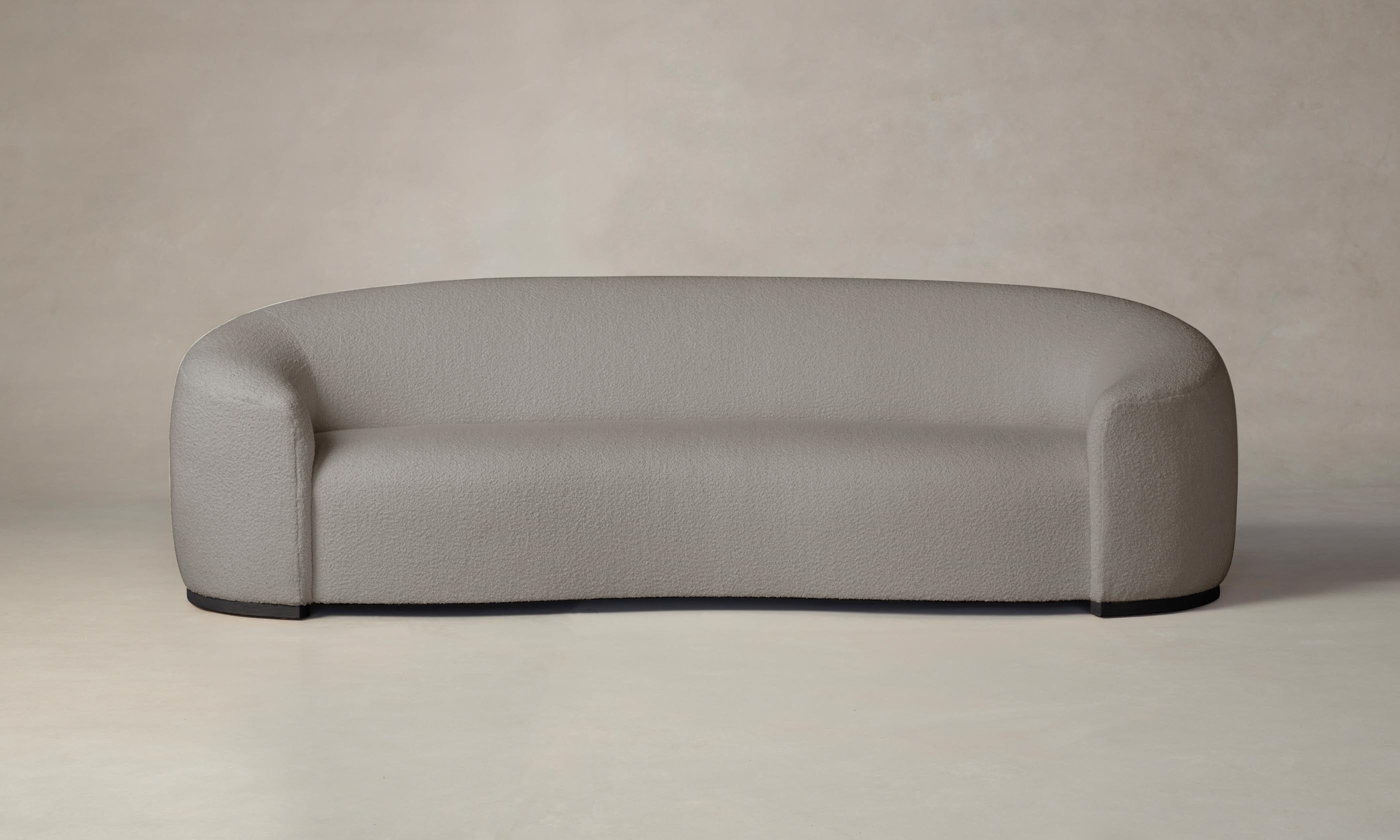 The Chelsea Sofa - Italian Bouclé Fossil Fabric Upholstered Modern Sectional Couch for Living Room, Lounge & Home Decor