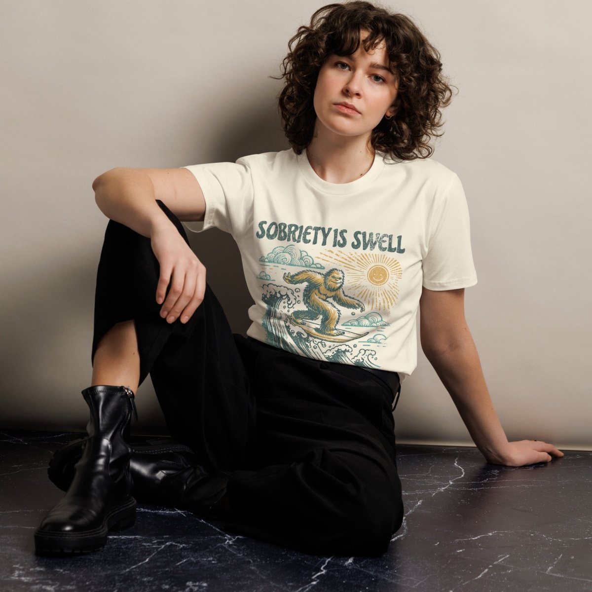 Sobriety is Swell Premium Unisex T-Shirt - Comfortable Cotton Tee for Men & Women - Perfect for Sober Living, Recovery Support & Casual Wear