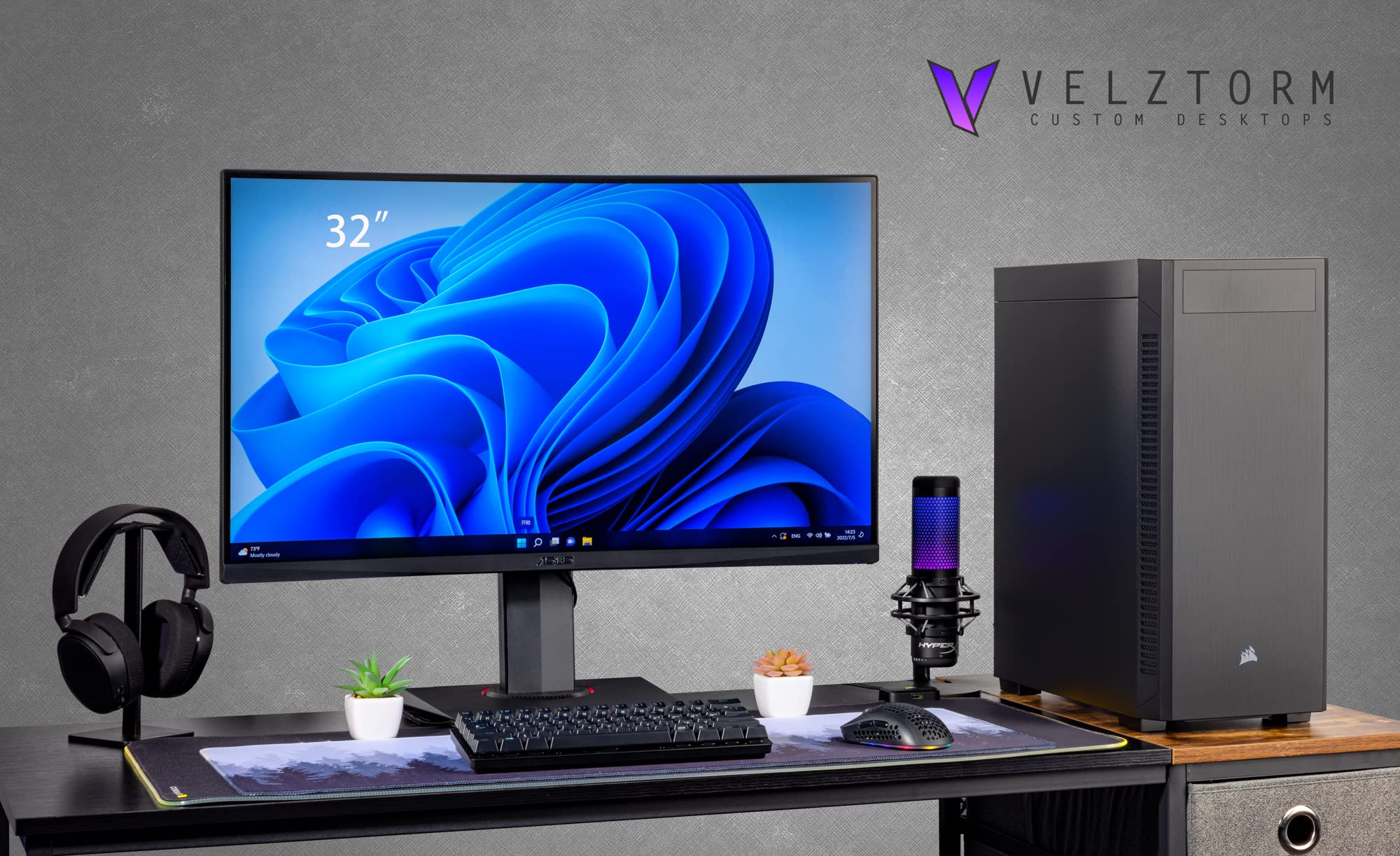 Velztorm Pallidux Workstation Business Desktop PC - Intel i5-12400 6-Core, GTX 1050 Ti 4GB, 32GB DDR4, 512GB SSD + 1TB HDD, WiFi, BT 5.1, Win10 Pro - Perfect for Office Work, Graphic Design & Gaming (Model VELZ0055)