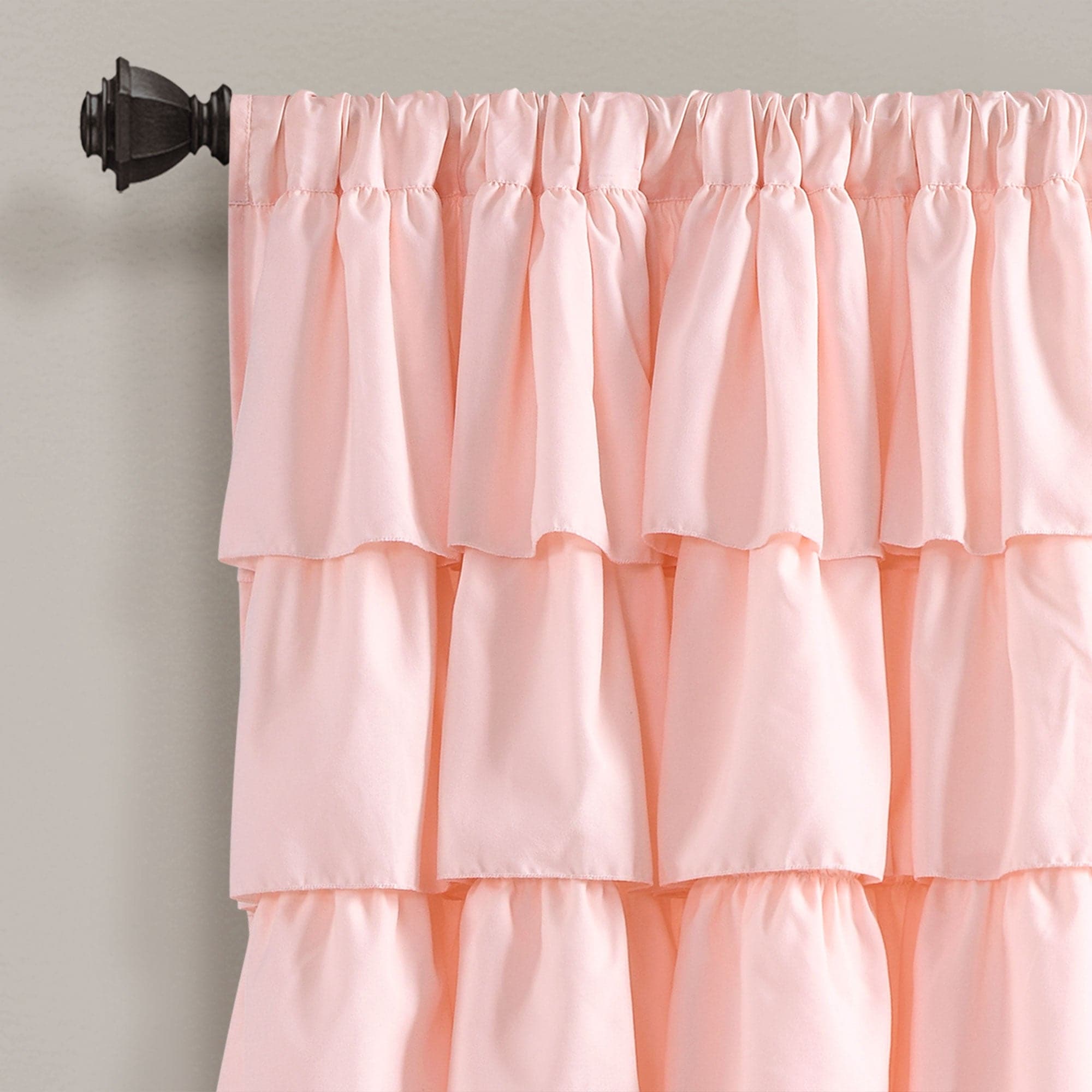 Elegant Ruffle Window Curtain Panel - Blackout Sheer Drapes for Bedroom & Living Room - Soft Textured Home Decor with Ruffled Trim (Set of 2 Panels) - Perfect for Nursery, French Country or Boho Style Windows