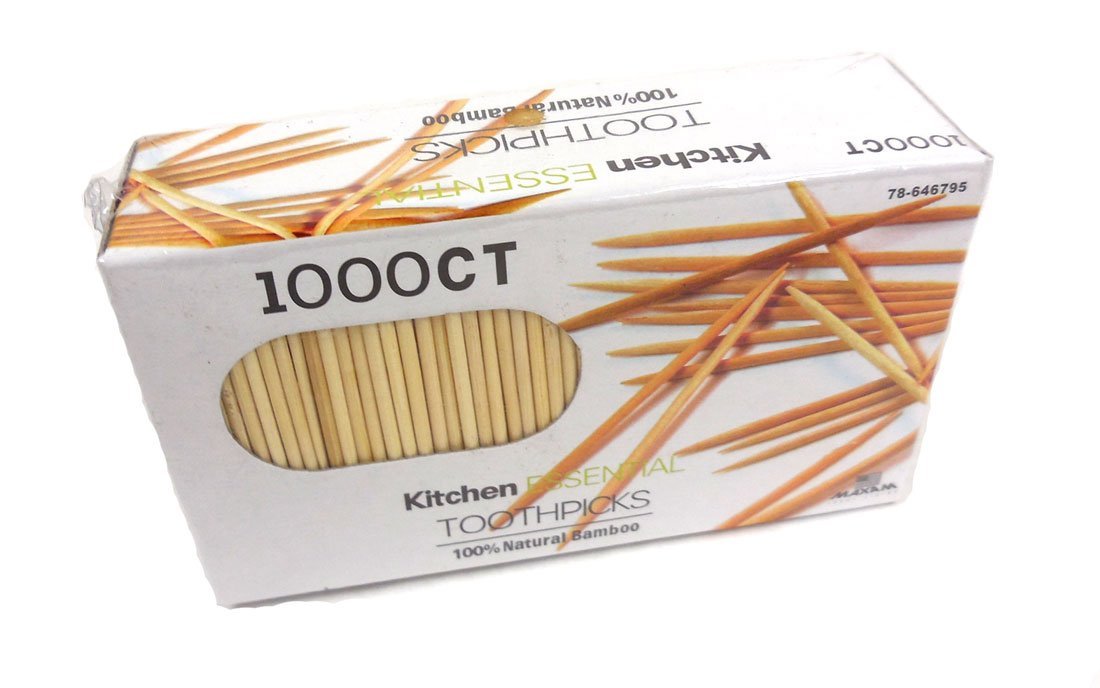 1000 Count 100% Natural Bamboo Toothpicks – Eco-Friendly Disposable Toothpicks for Kitchen, Party, BBQ & Food Serving – BPA-Free & Splinter-Free