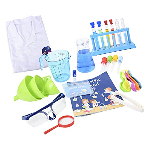 Scicalife Kids Science Experiment Kit with Lab Coat - STEM Educational Laboratory Set for Children, Pretend Play Scientist Toys - Perfect for Birthday Gifts & Classroom Science Activities
