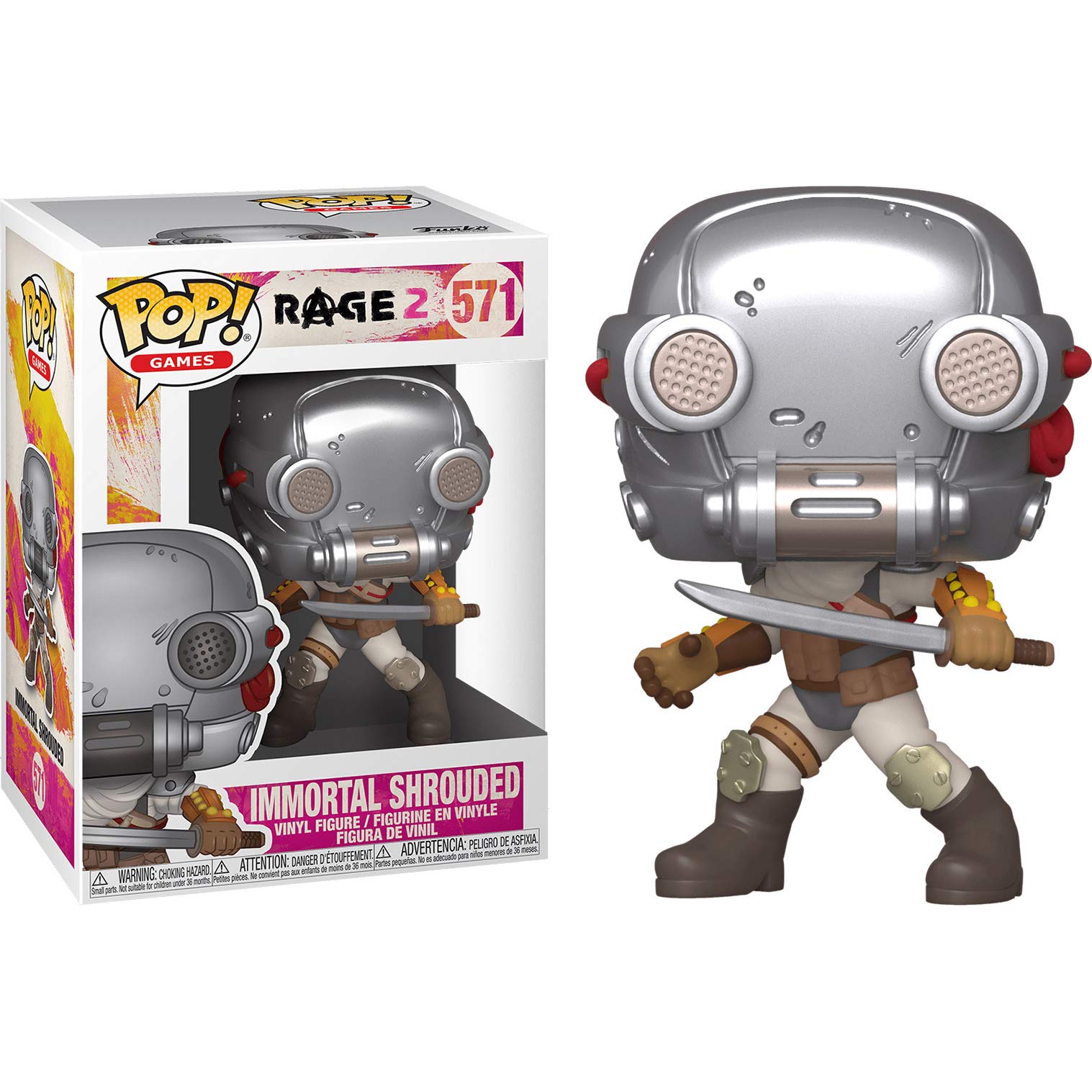 Rage 2: Immortal Shrouded Funko Pop! Vinyl Figure with Compatible Pop Protector - Collectible Gaming Merchandise for Display & Protection