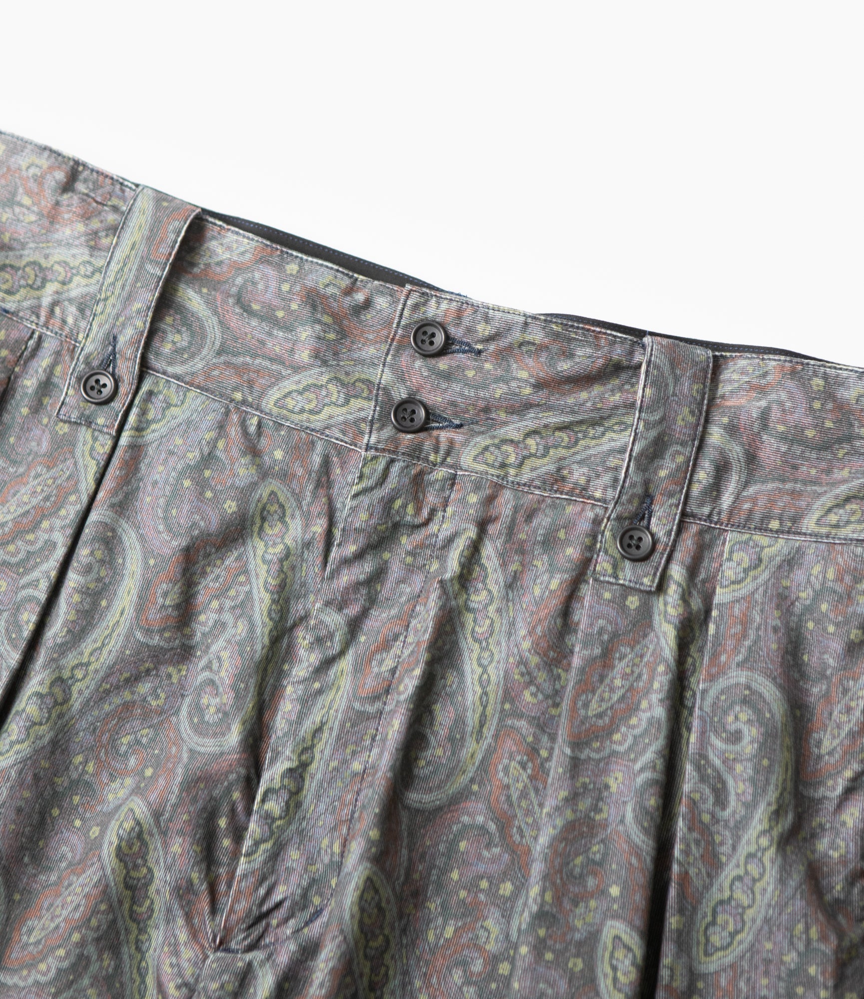 Gurkha Shorts for Men - Charcoal Paisley Print Corduroy Pants | Casual Wear, Lounge & Street Style Fashion