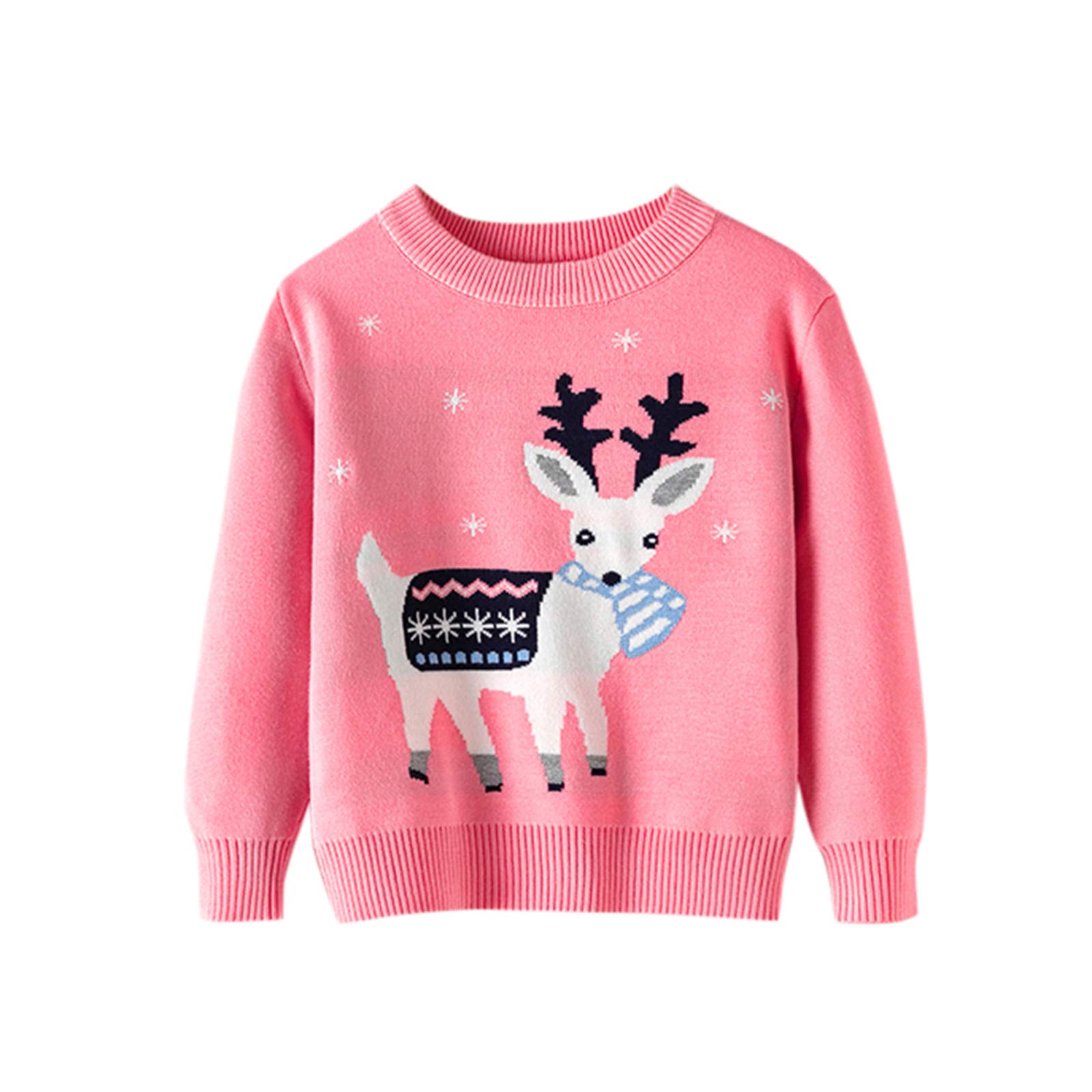 Cartoon Print Knit Sweater for Girls, Boys, Teens & Toddlers - Christmas Themed Youth Knitwear Top - Perfect for Holiday Parties, Family Photos & Festive Outfits
