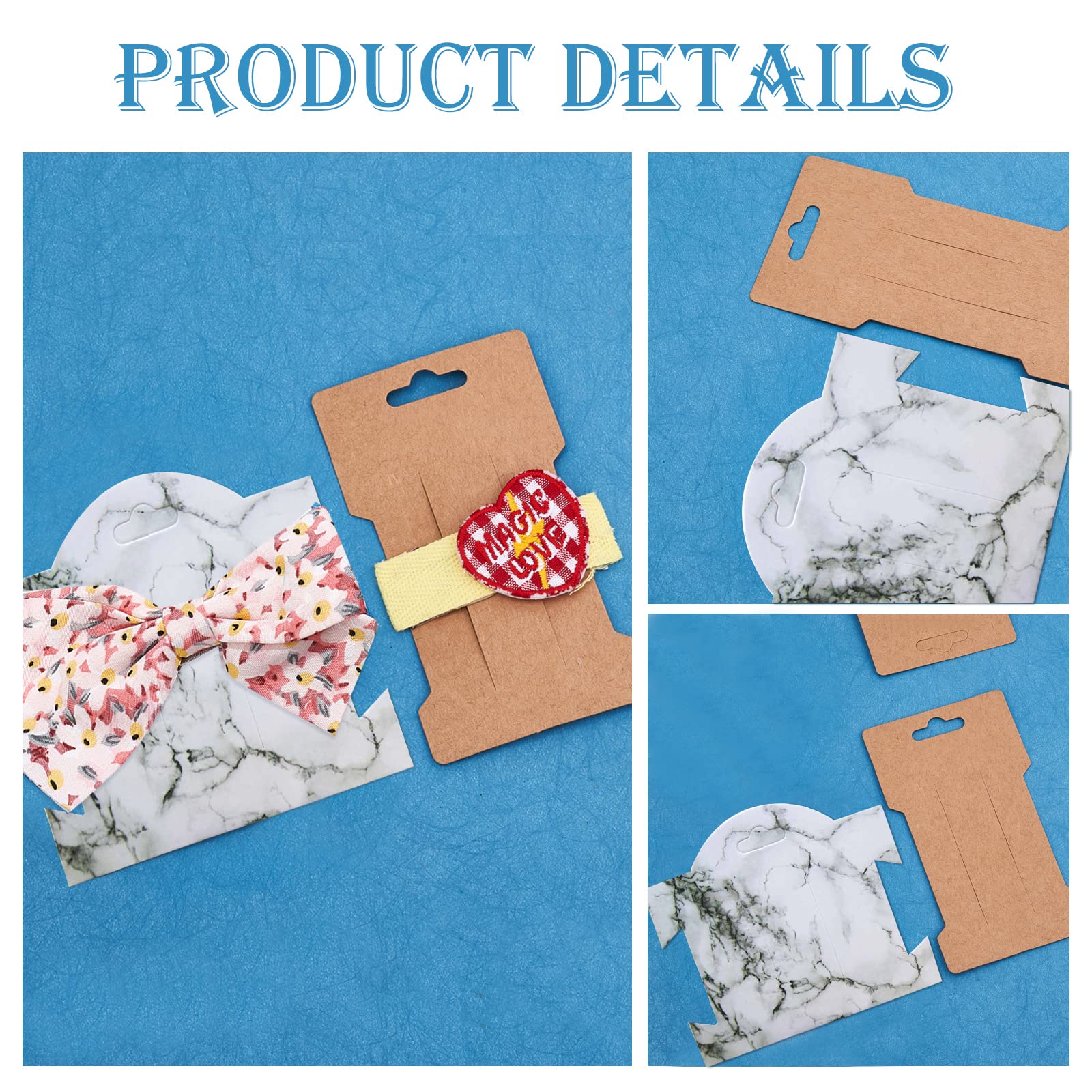 NBEADS 120 Pcs Hair Clip Display Cards - 2 Styles Cardboard Hairpin Organizer for Hair Bows & Barrettes | Kraft Paper Accessory Display for Salon, Retail Store & Craft Shows