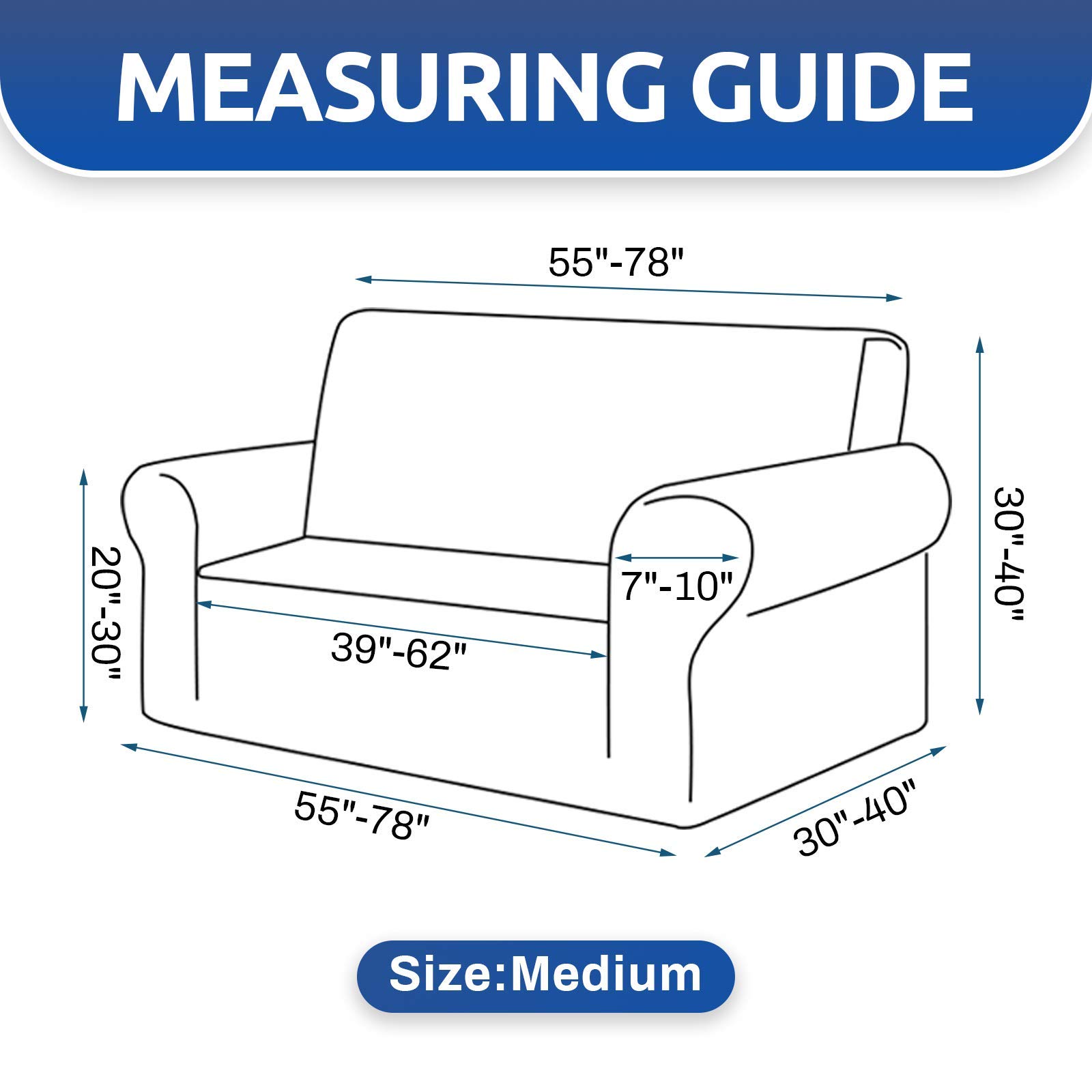 KEKUOU Stretch Loveseat Sofa Cover Slipcover - Jacquard Small Checked Furniture Protector for 2 Cushion Couches (55