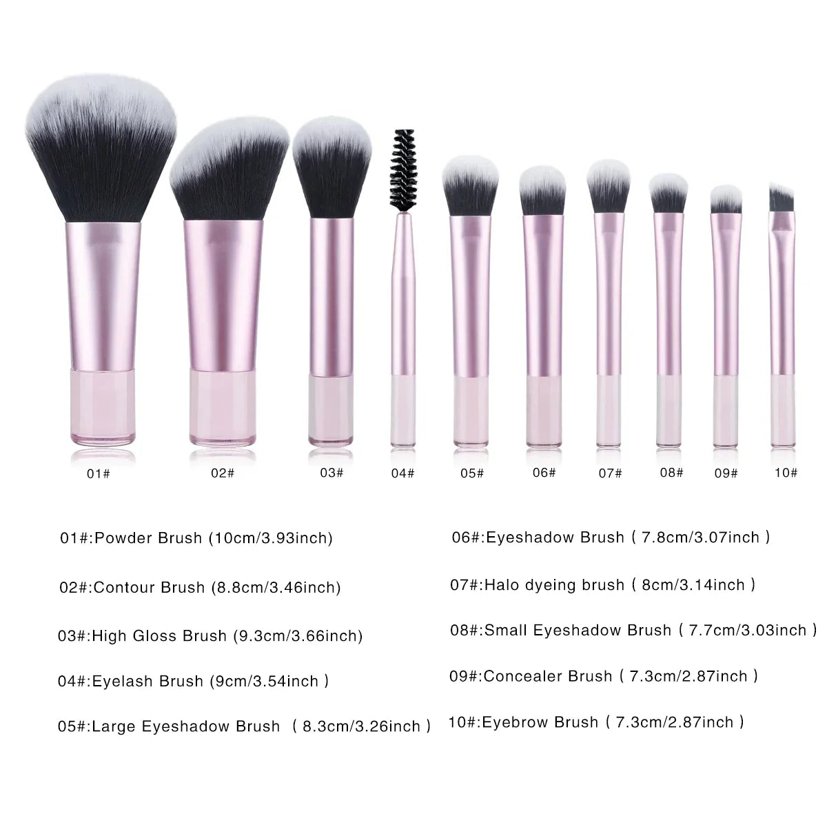 10-Piece Professional Makeup Brush Set - Soft Bristles for Foundation, Blending & Contouring - Perfect for Daily Makeup & Travel (Rose Gold)