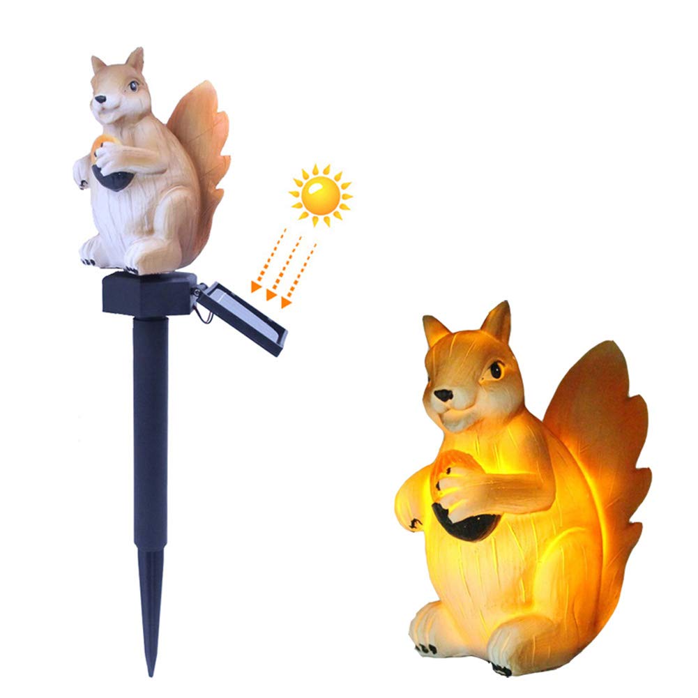 Meideli Solar Powered LED Squirrel Lights - Waterproof Outdoor Garden Decor for Lawn, Pathway, Yard - Perfect for Patio, Backyard, Landscape Lighting at Night