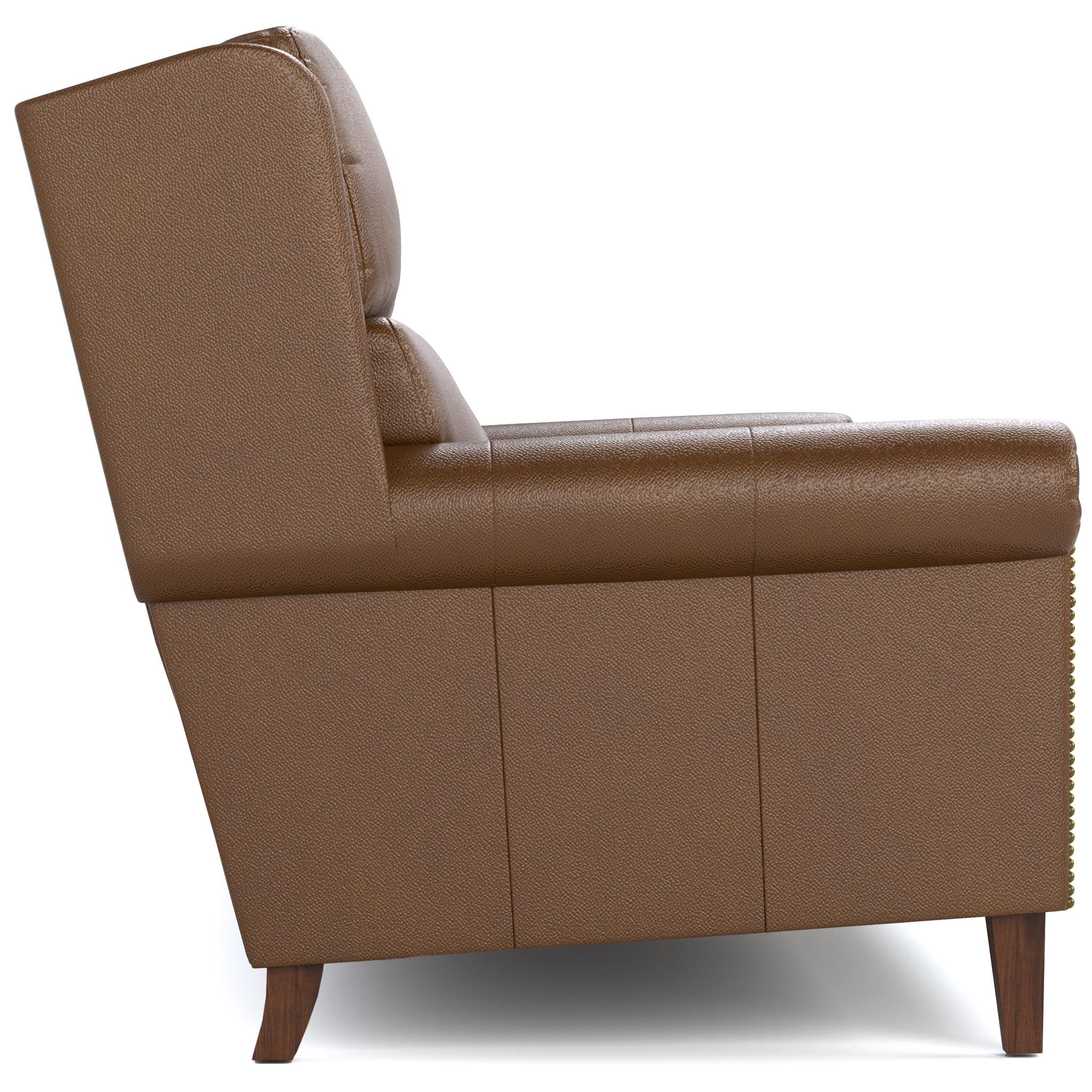 Woodlands Small Roll Arm Sofa with Nails - Elegant Tufted Accent Couch for Living Room, Bedroom, or Office | Comfortable Upholstered Furniture for Home Decor