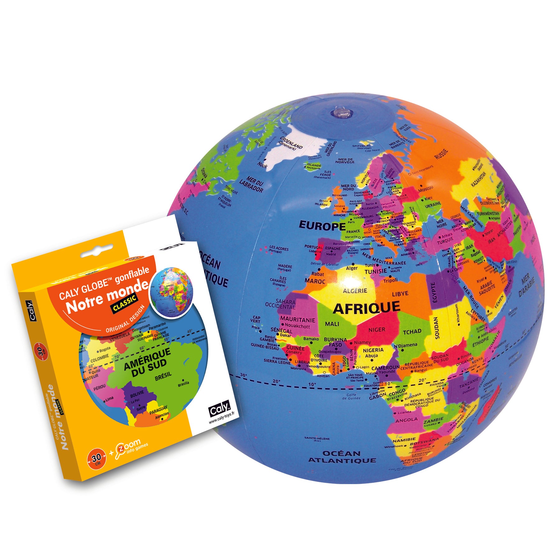 Inflatable Earth Globe for Kids - Educational Geography Toy with Bass & Bass Countries - Perfect for Classroom, Home Learning & Travel Activities