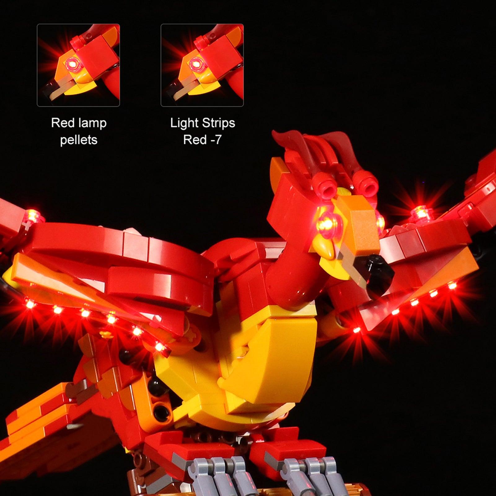 LEGO Harry Potter Fawkes Dumbledore's Phoenix 76394 Light Kit - DIY Lighting Set for LEGO Sets - Perfect for Display & Night Light in Bedroom or Office