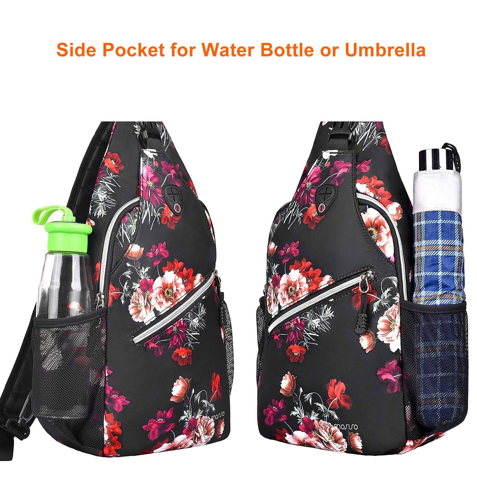 MOSISO Sling Backpack for Travel & Hiking - Lightweight Crossbody Shoulder Bag with USB Charging Port - Perfect for Day Trips, Commuting & Outdoor Adventures