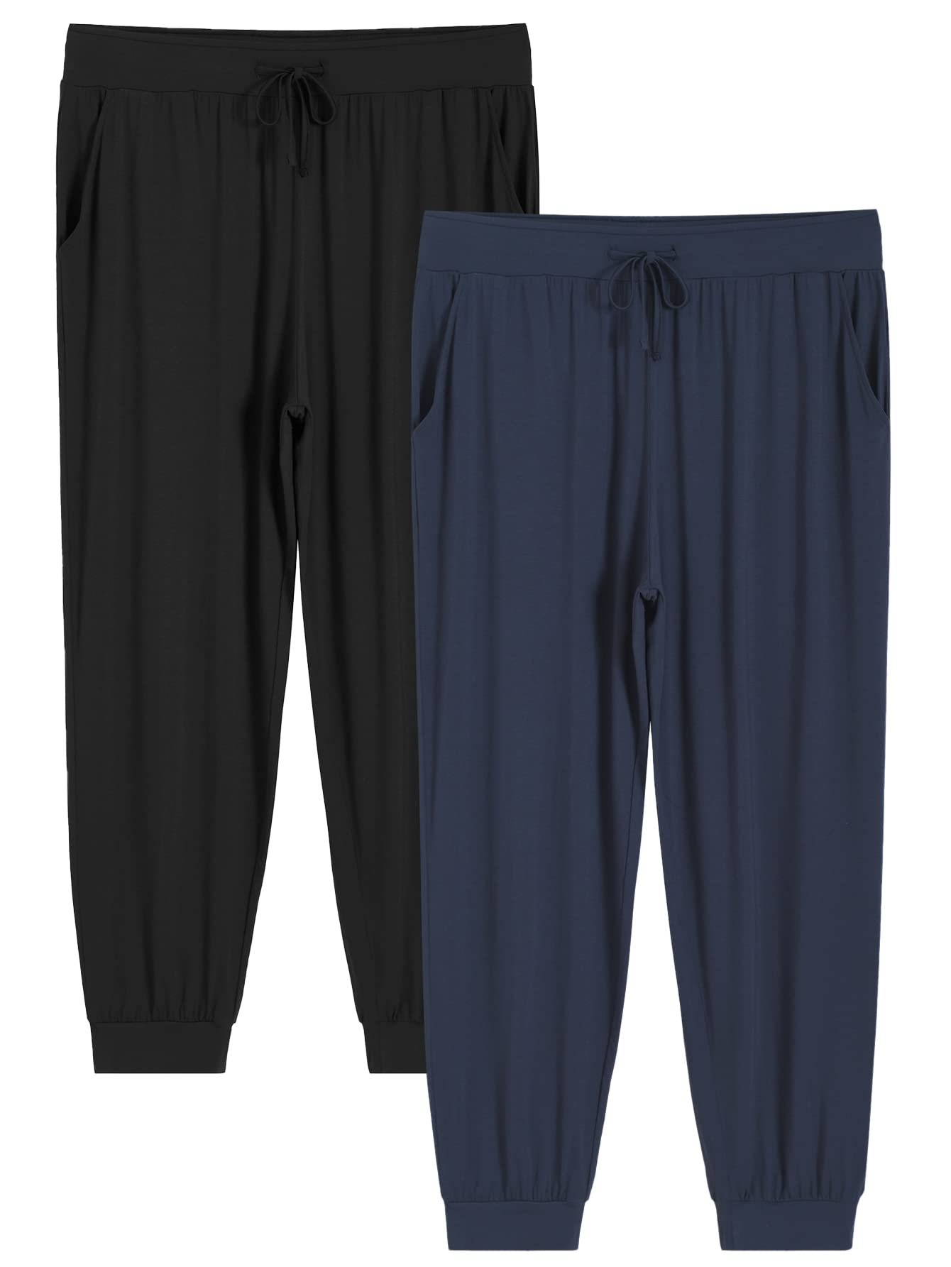 **Plus Size Women's Jogger Pajama Pants - Soft Lounge Pants with Pockets for Sleep, Yoga & Relaxation at Home**