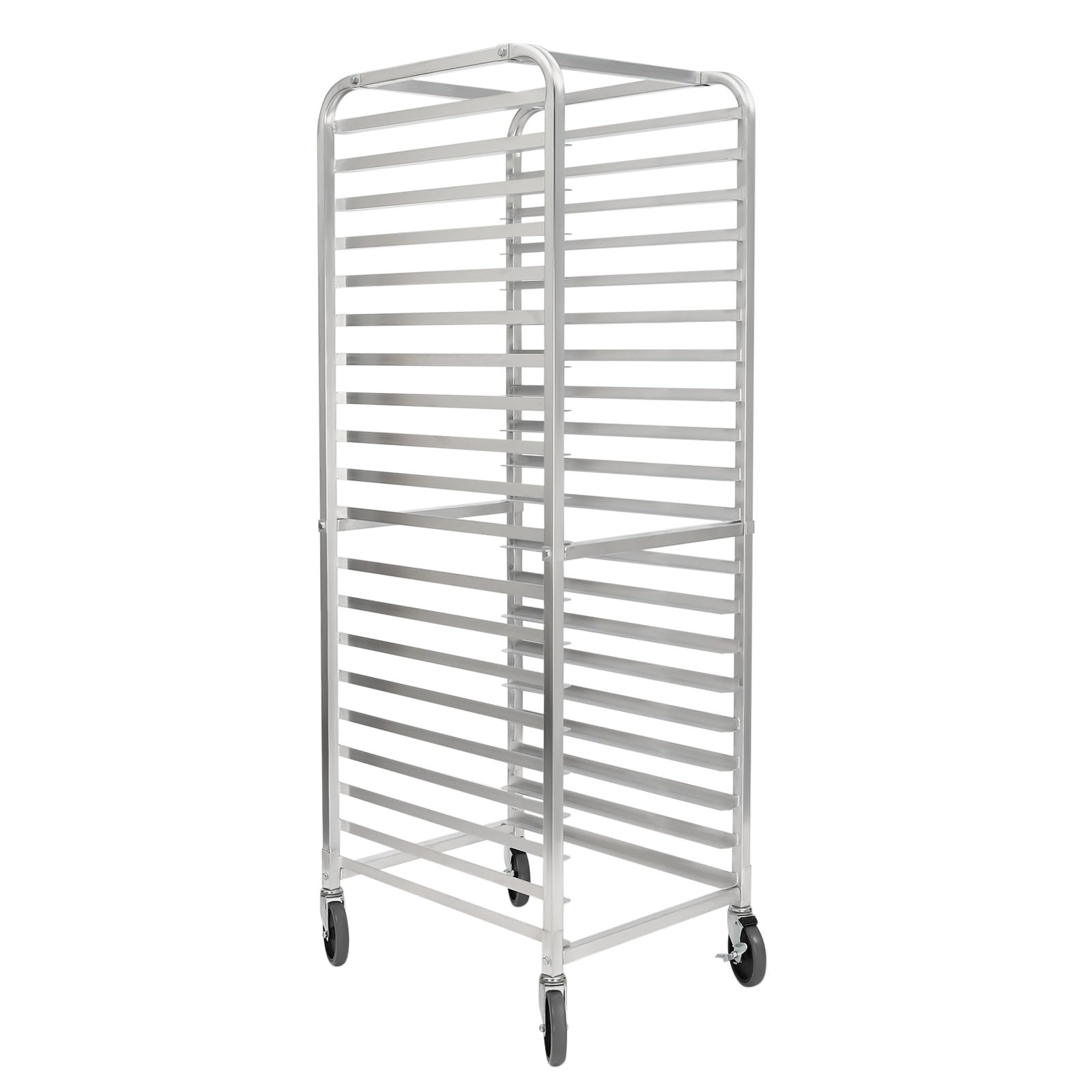 20-Tier Aluminum Mobile Bakery Rack with Lockable Casters - Heavy Duty Sheet Pan & Bun Pan Storage Cooling Rack for Donuts, Bread, Pastry, Cookies, Pizza Dough - Perfect for Commercial Kitchens, Bakeries, Cafes & Food Trucks