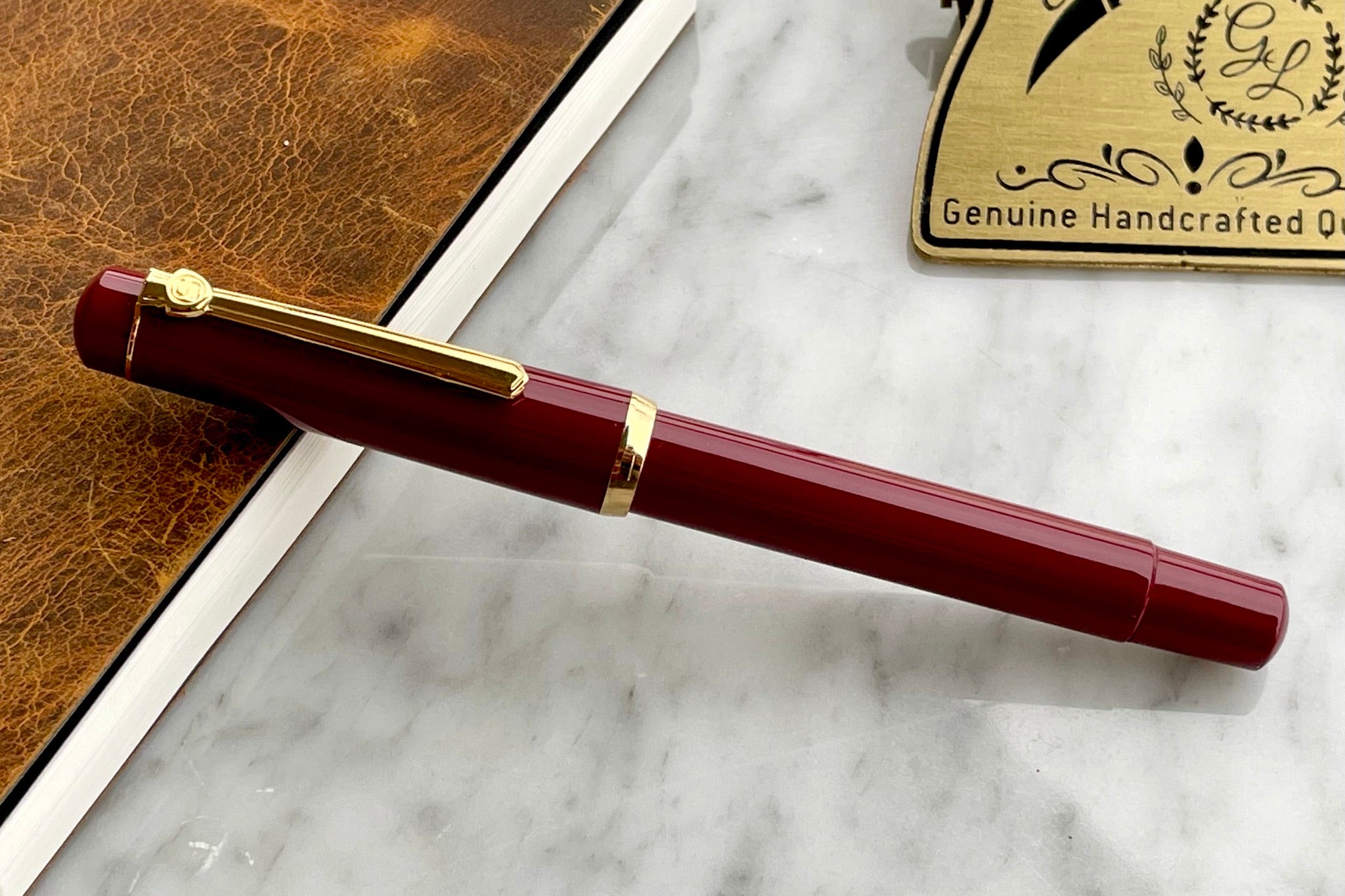 Premium Scrikss 419 Fountain Pen - Burgundy Red Ink Calligraphy Pen for Writing, Journaling & Gift Giving - Elegant Office & School Supplies
