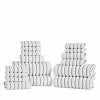 16-Piece Organic Cotton Wave Plush Striped Towel Set | Ultra Soft & Absorbent Bath & Beach Towels | Perfect for Spa, Pool, Gym & Home Use