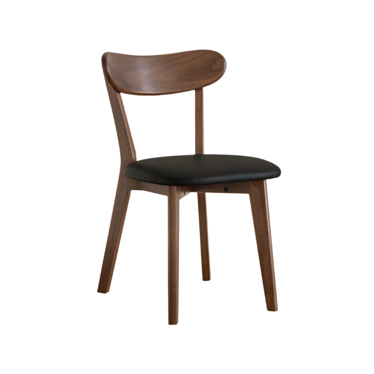 Solid Black Walnut Wood Dining Chairs with Soft Back - Elegant & Comfortable Seating for Home, Restaurant, and Office Use