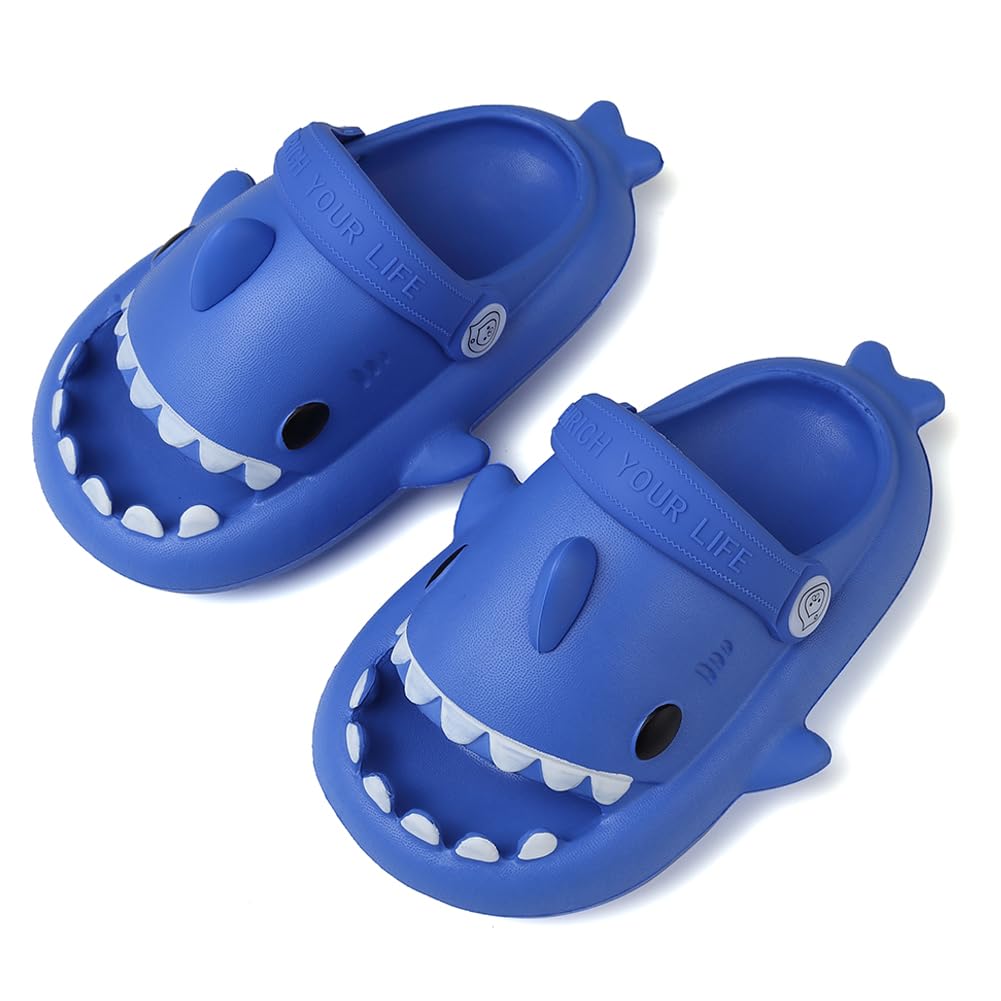 **Kids Shark Slides for Toddlers - Cute Cartoon Summer Cloud Slippers for Boys & Girls - Non-Slip Beach, Pool & Shower Shoes - Perfect for Outdoor Play, Swimming & Bath Time**