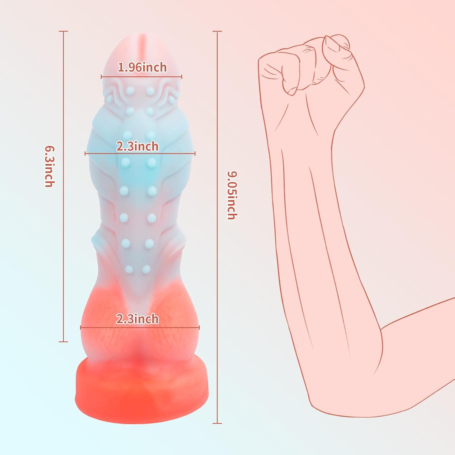 Fantasy Knot Dildo - 9 Inch Large Thick Vibrating Sex Toy with 7 Powerful Modes for G-Spot & Anal Stimulation - Adult Pleasure Toy for Men & Women - Perfect for Solo Play, Couples & BDSM Scenes