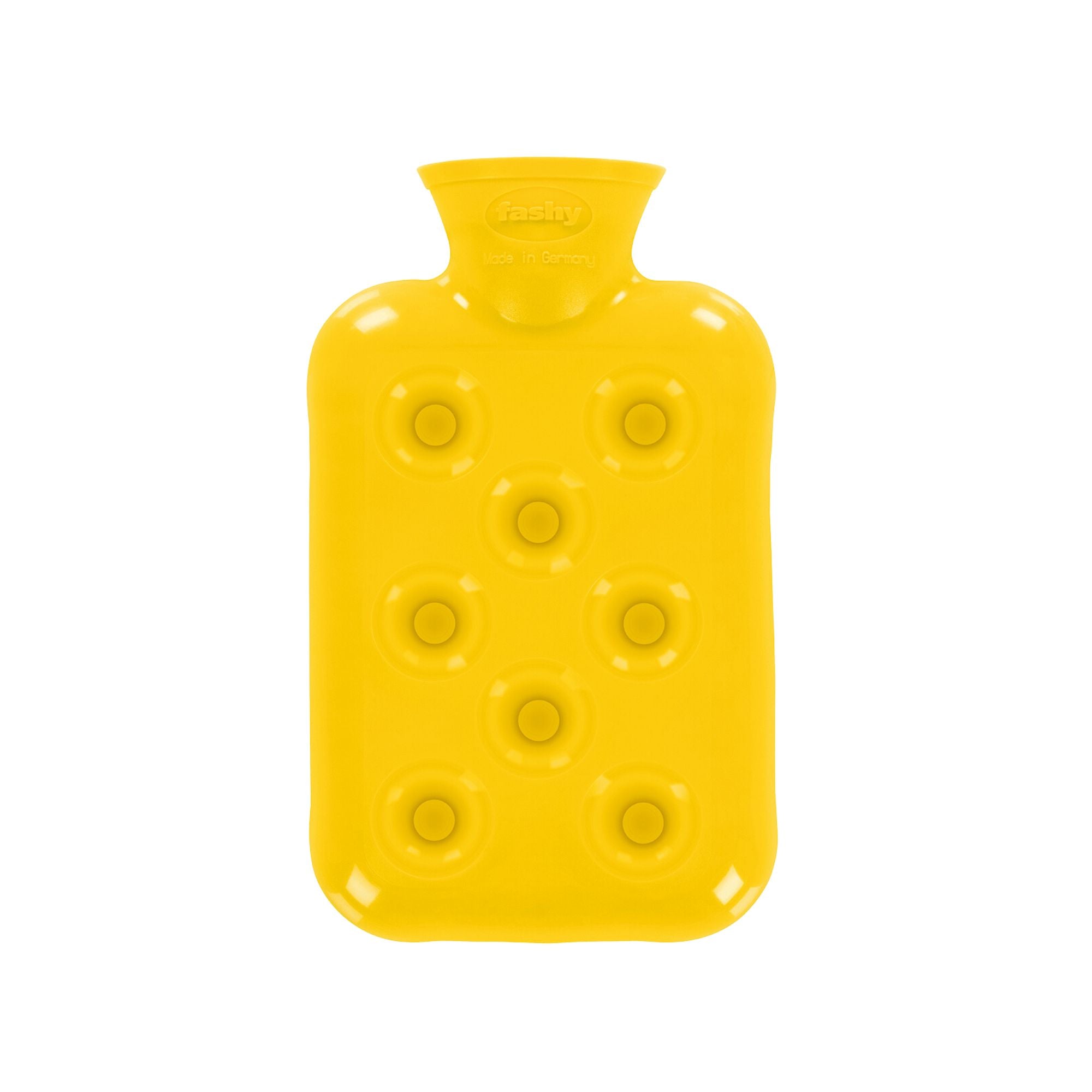 0.5L Yellow Honeycomb Pattern Hot Water Bottle - Fashy Insulated Comfort for Pain Relief, Warmth & Relaxation - Perfect for Cold Nights, Cramps & Cozy Home Use