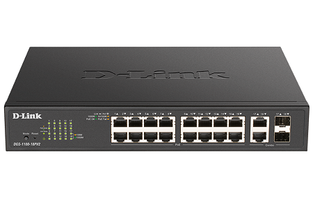 D-Link DGS-1100-18Pv2 18-Port Gigabit Smart Managed PoE Switch | Network Switch for Office, Home & Small Business | High-Speed Data Transfer & Power Over Ethernet