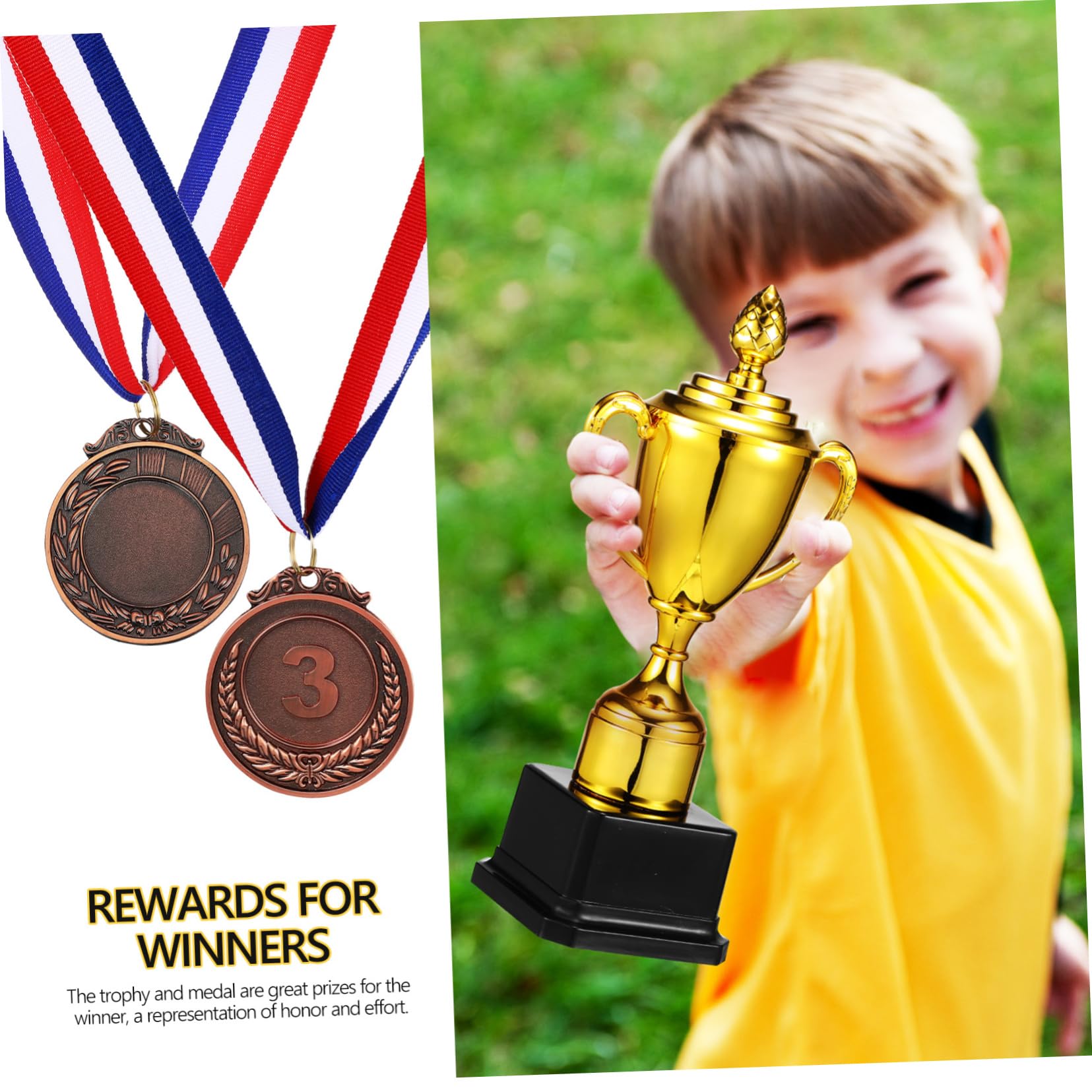 WESIEVYA Plastic Participation Trophy Cup - Award Prize for Kids, Sports, School & Classroom Rewards - Fun Motivational Toy for Achievements & Encouragement