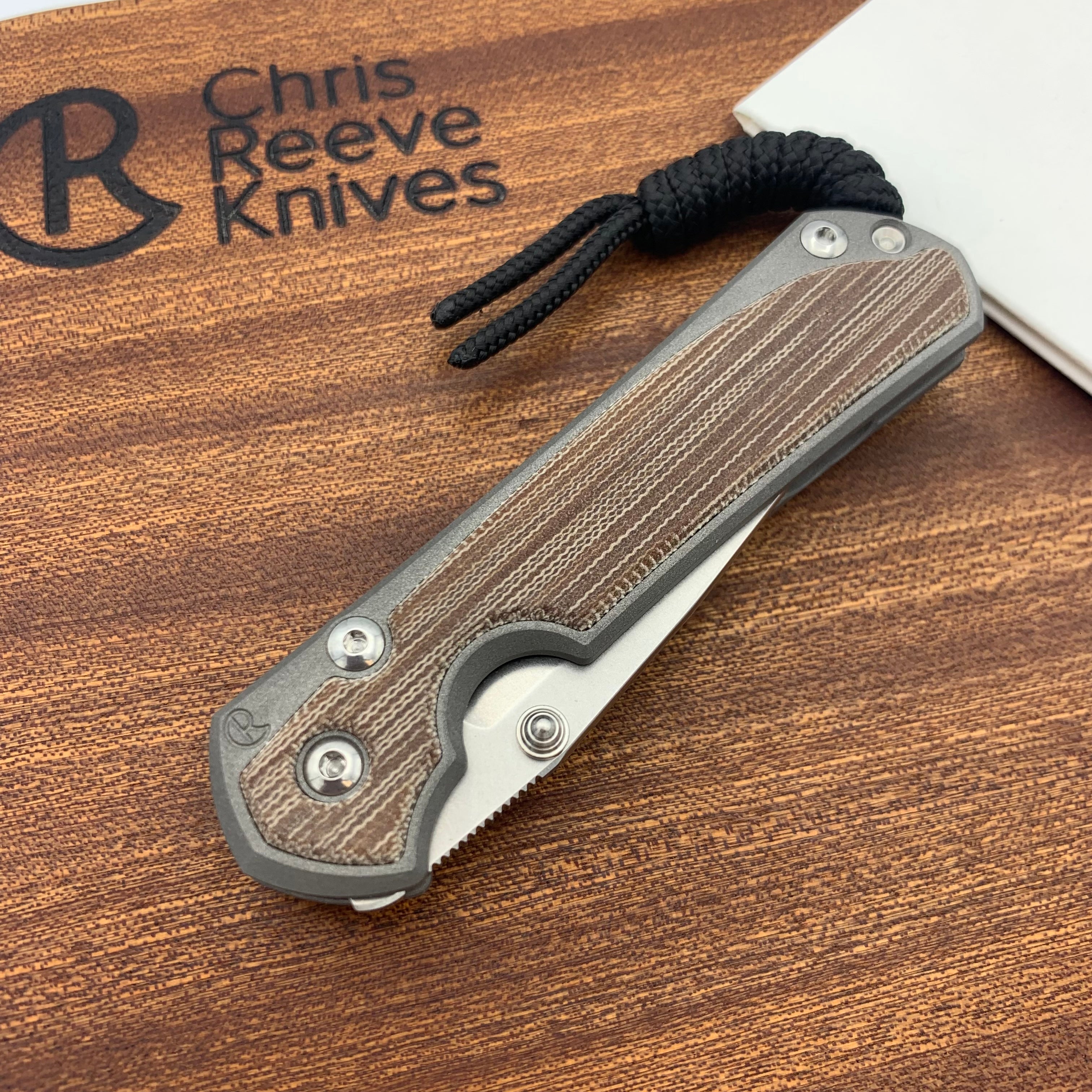 Chris Reeve Knives Small Sebenza 31 Drop Point Folding Knife with Double Silver Lug & Natural Canvas Micarta Inlays - EDC, Outdoor, Camping, Hunting, Survival Gear