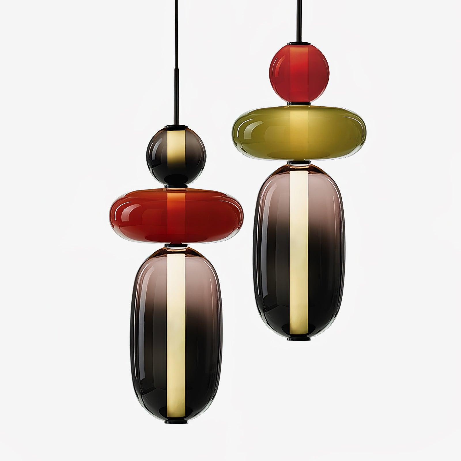 Stylish Candied Glass Pendant Light Set - Modern Hanging Fixture for Dining Room, Kitchen Island & Bedroom Decor