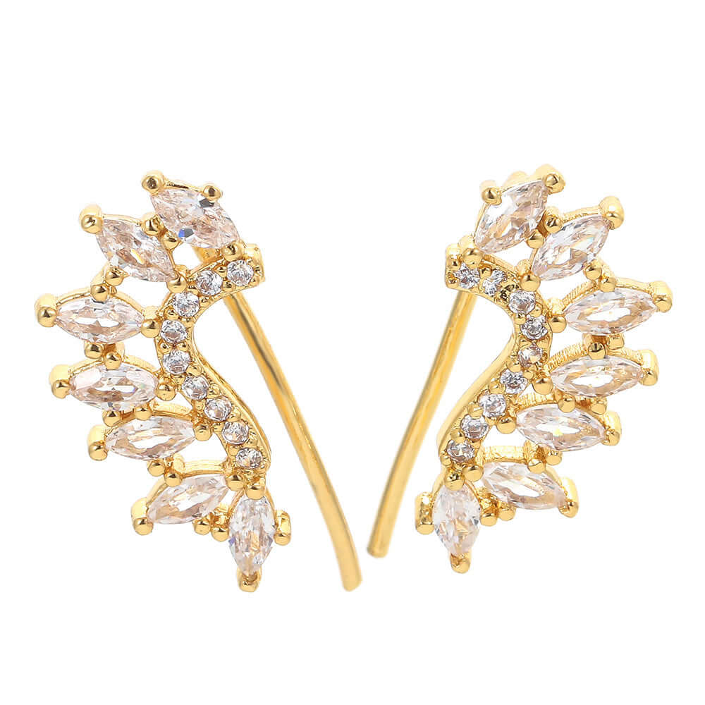 16G Cartilage Linear Flower Ear Clip Ear Cuff - Boho Chic Earring for Women | Perfect for Parties, Weddings & Everyday Wear (HSPJ19124)