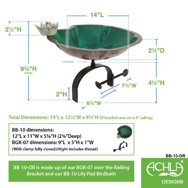 Lilypad Birdbath - Decorative Garden Bird Bath with Natural Leaf Design for Outdoor Bird Watching & Garden Decor