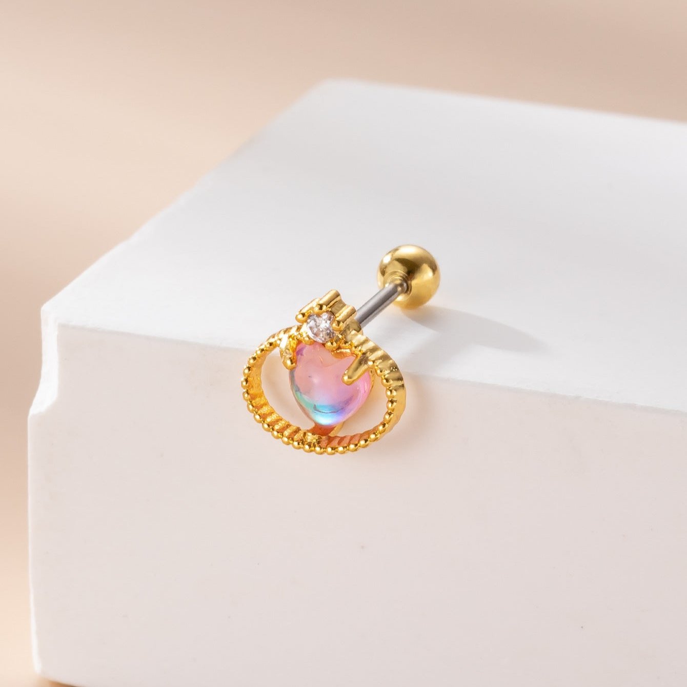 20G Hypoallergenic Heart Conch Stud Earrings for Sensitive Ears | HSPJ757 | Perfect for Daily Wear, Gifts & Special Occasions