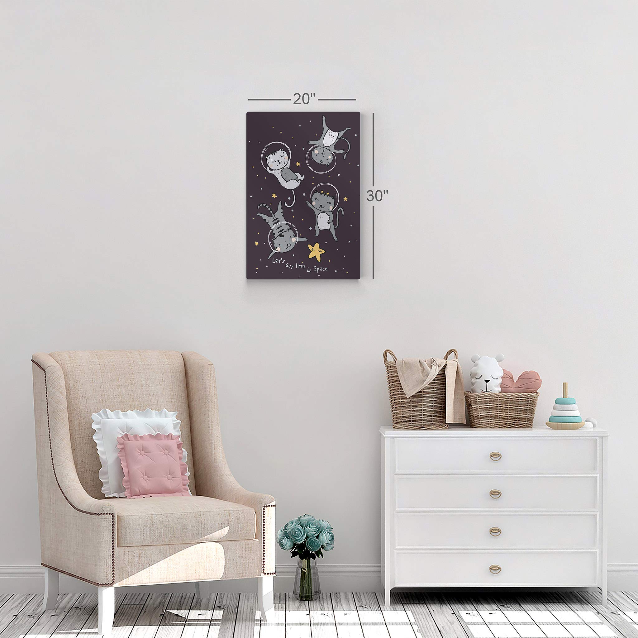 Astronaut Cats in Space Metal Wall Art - 12x8 Inch Kids Room Decor, Nursery Decor, Baby Room Wall Art | Unique Space-Themed Home Decor for Children's Bedroom & Playroom | Made in USA