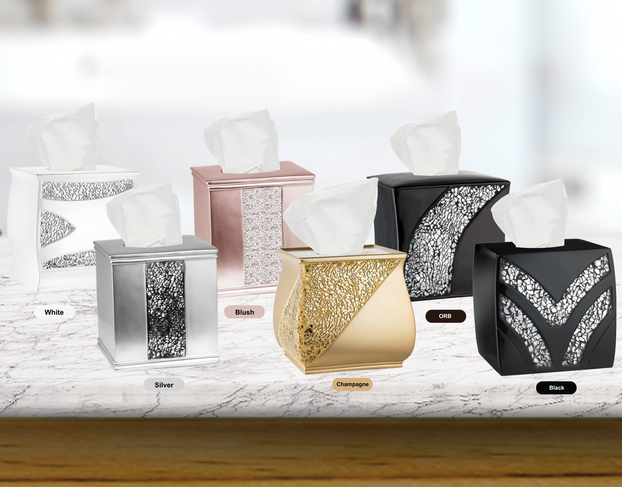 Premium White Bath Tissue Box Holder - Elegant and Durable Bathroom Organizer for Home & Office Decor | Perfect for Bathrooms, Guest Rooms, and Vanities