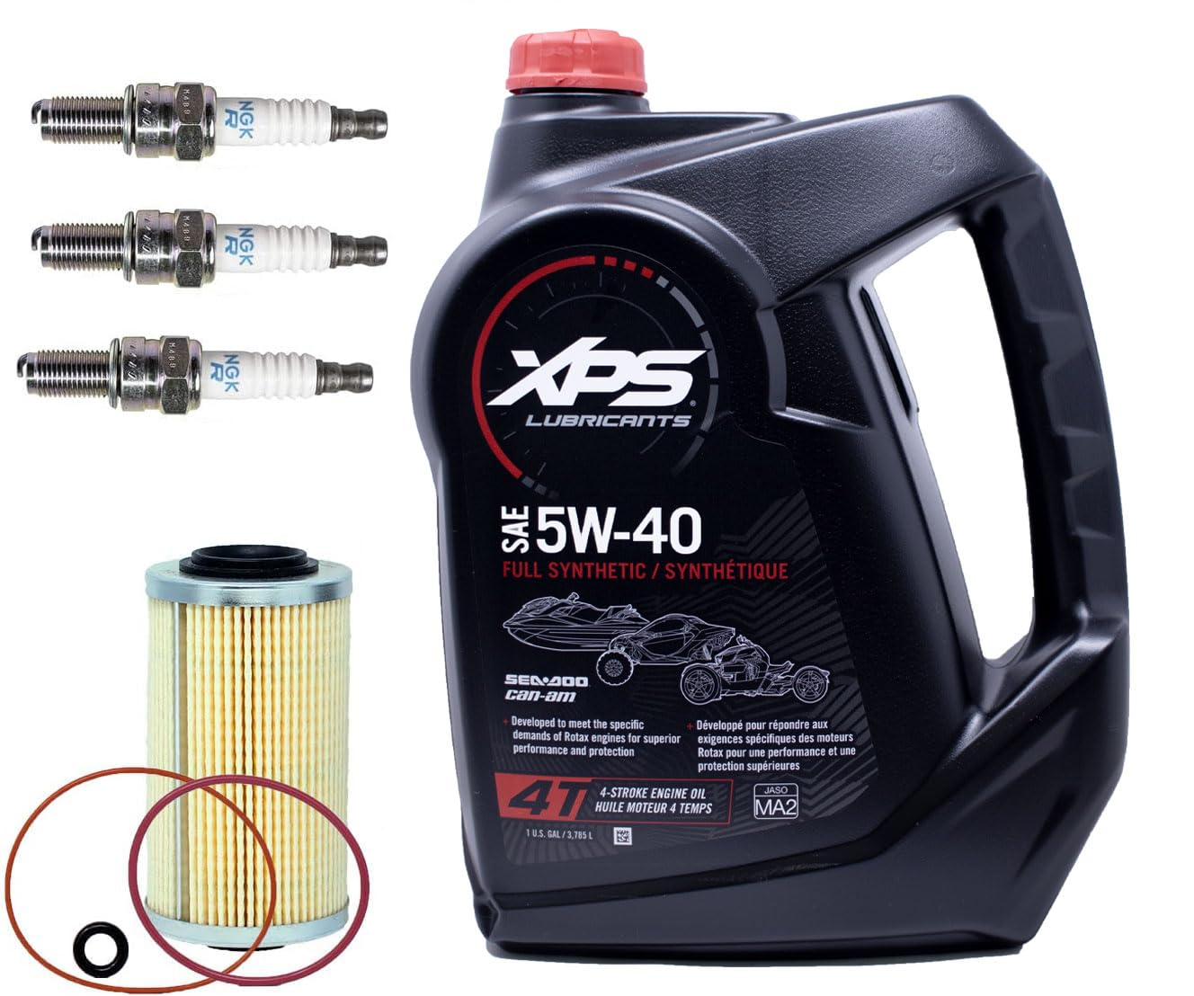 Edwards Oil Change Kit for SeaDoo 2002+ 4-TEC 130/155/185/215/255/260hp GTX RXT RXP RXP-X RXT-X GTI - Includes 1 Gallon XPS 5W40 Oil, 4-TEC Oil Filter & O-Ring | Perfect for Routine Maintenance & Performance Upgrades
