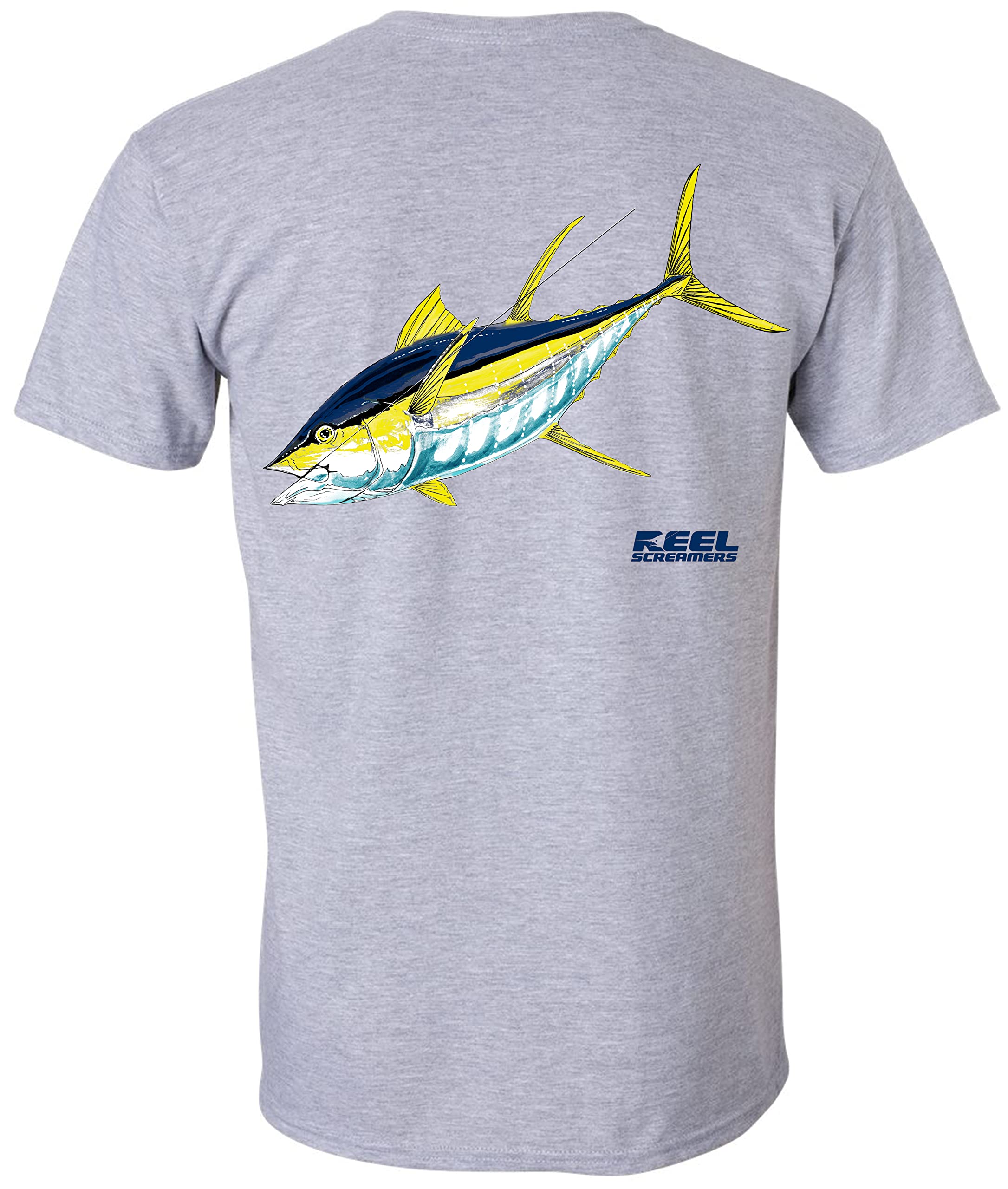 REEL SCREAMERS Men's Tuna Fishing Short Sleeve T-Shirt - Comfortable & Durable for Outdoor Fishing & Casual Wear