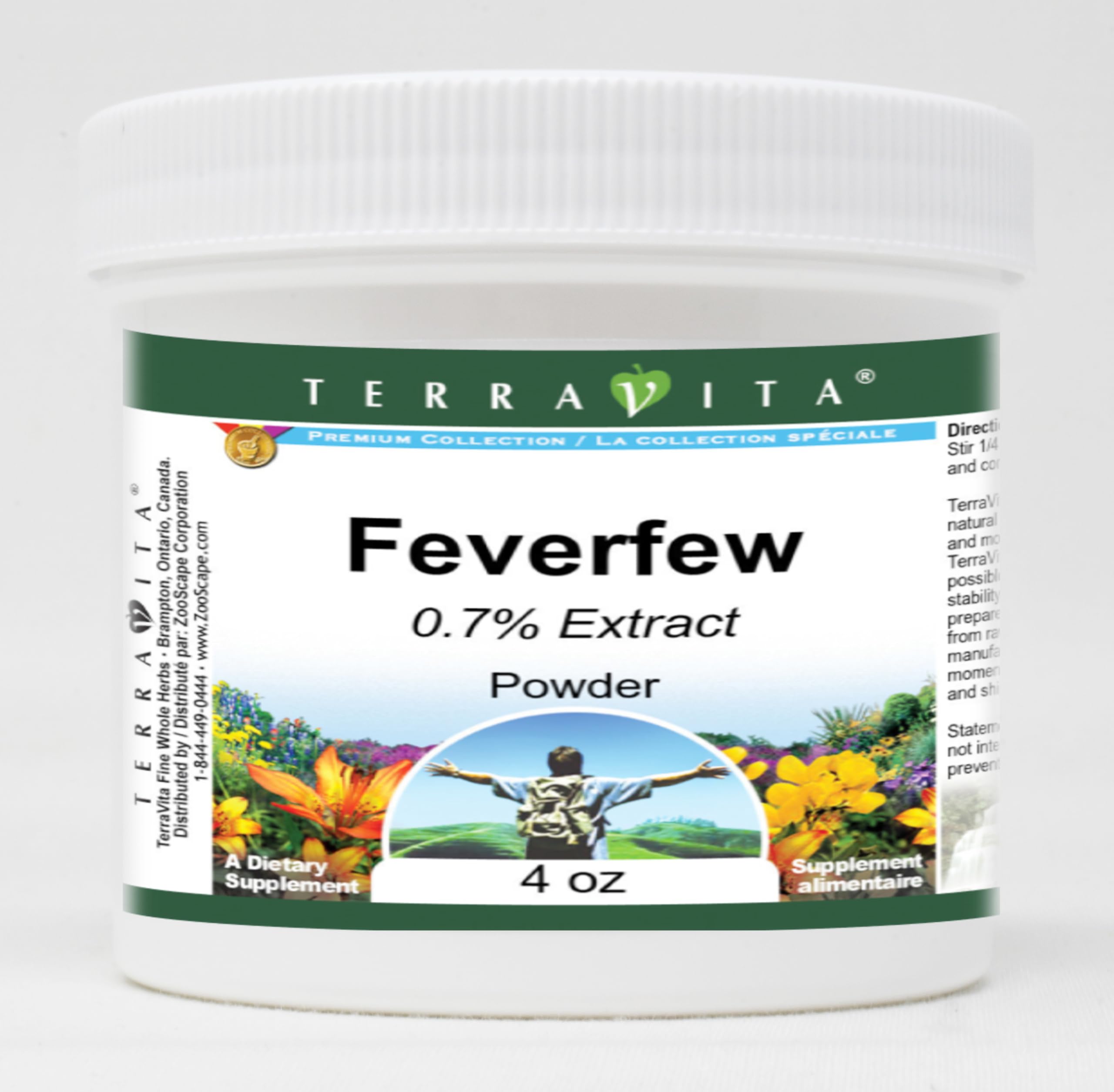 Feverfew 0.7% Powder - 4 oz Natural Herbal Supplement for Migraine Relief & Headache Support - ZIN: 520179 - Perfect for Tea Blends, Capsules & Wellness Routines