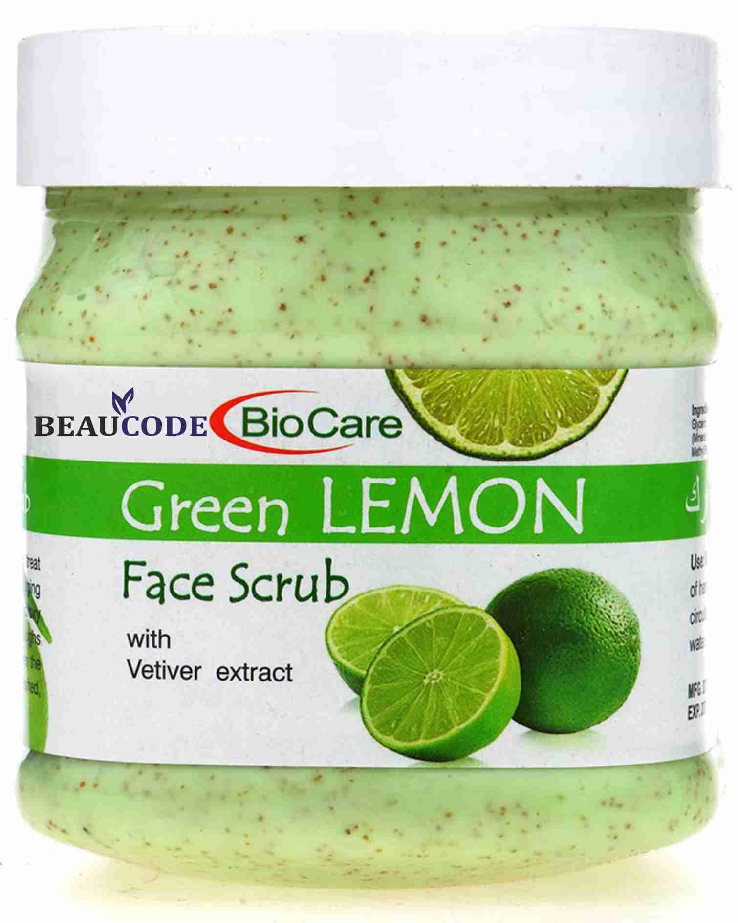 Beaucode BioCare Green Lemon Scrub - 250g Exfoliating Face & Body Scrub for Glowing Skin | Natural & Organic Skincare for Daily Use & Spa Treatments